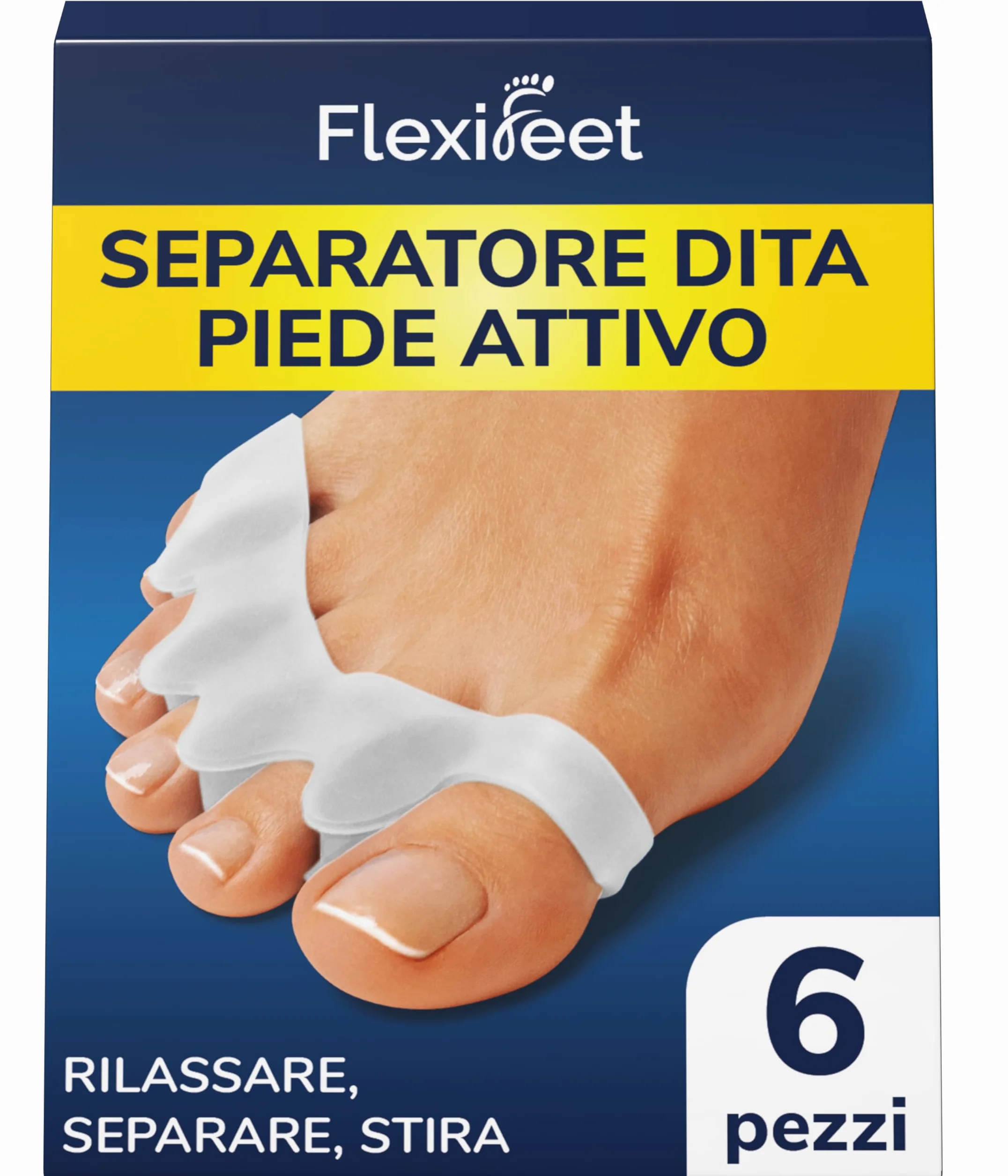 Separatore Dita Piede 6 Pezzi Silicone Migliorato 0% BPA Taglia Unica
