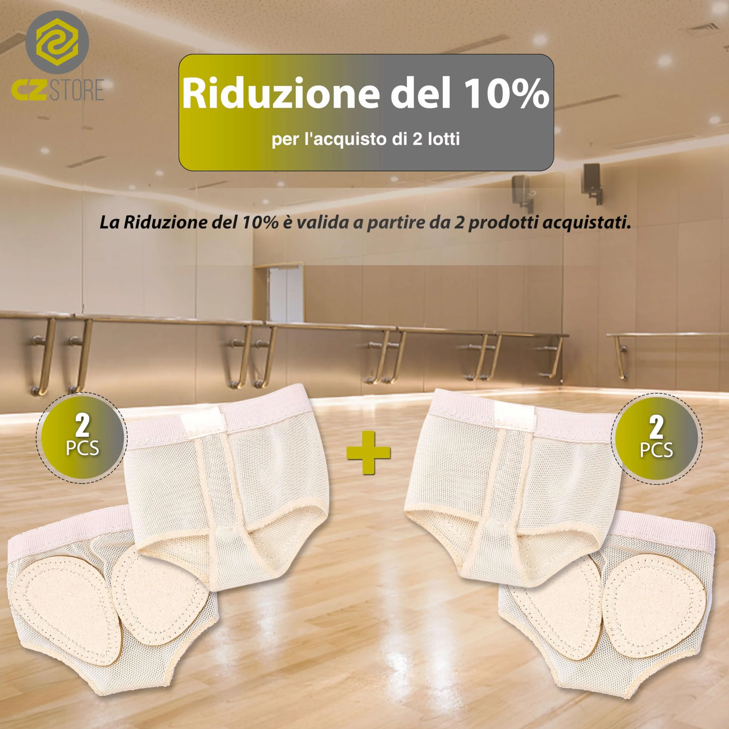 Cuscinetti Metatarsali Danza 5 Taglie Beige Antiscivolo Avampiede Simil Pelle Ginnastica
