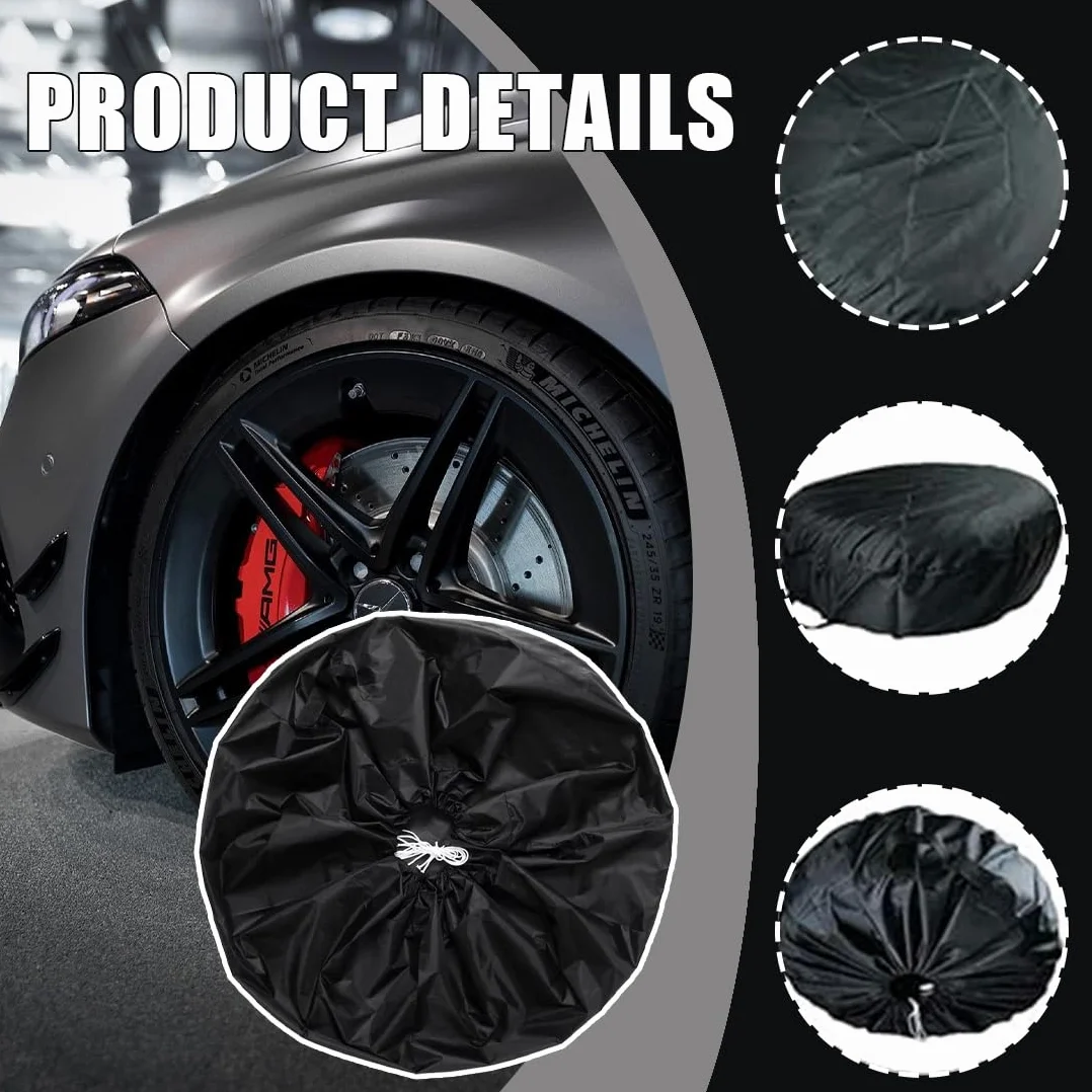 Copriruota Di Scorta Borsa Pneumatici Auto Copertura Ruota 65cm Nero