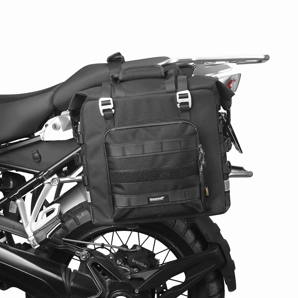 Rhinowalk Borse da sella per moto impermeabili a sgancio rapido 25 L nero
