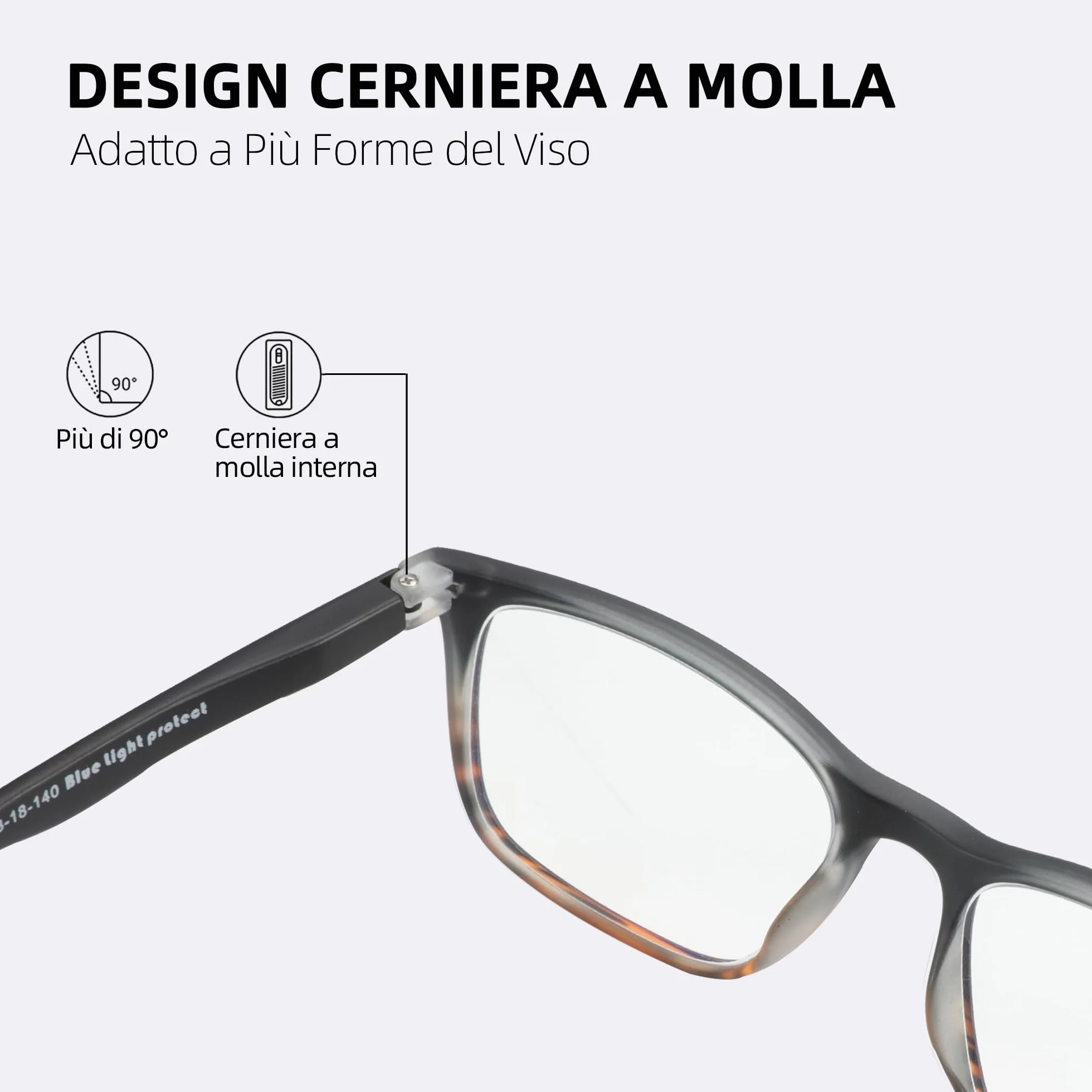 ZENOTTIC Occhiali Anti Luce Blu da Lettura Lenti Quadrate per Computer Uomo Donna