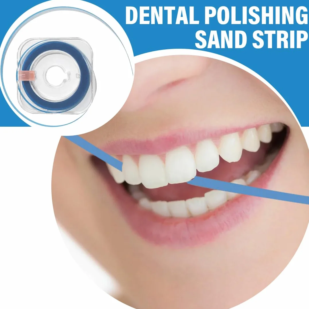 Strisce Abrasive Interdentali per Lucidatura Dentale, Levigatura, Pulizia e Sbiancamento, 3 Rotoli con Salviette