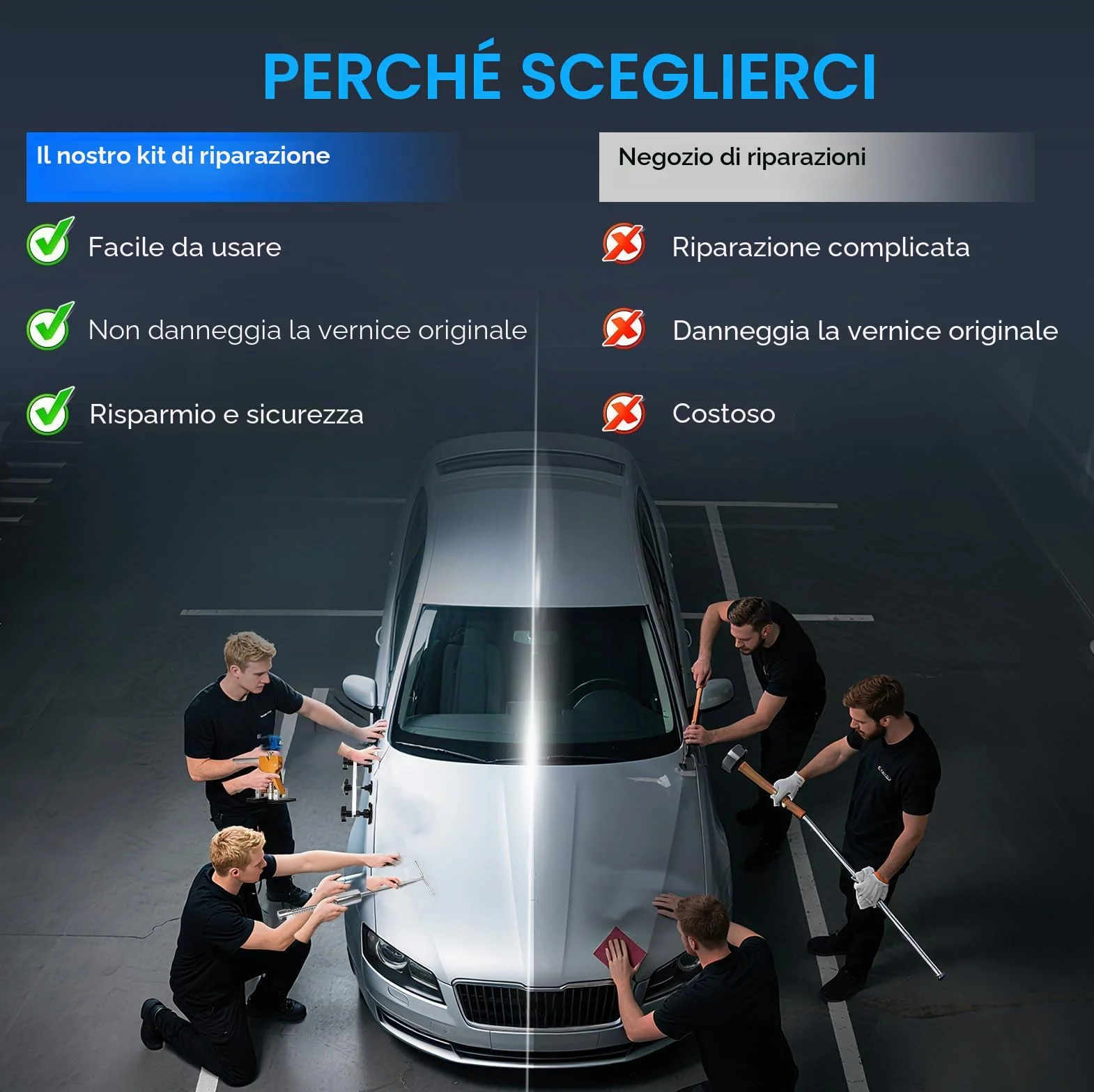 Kit Levabolli Carrozzeria Auto 120 Pezzi con Ventosa, Estrattore, Martello e Accessori