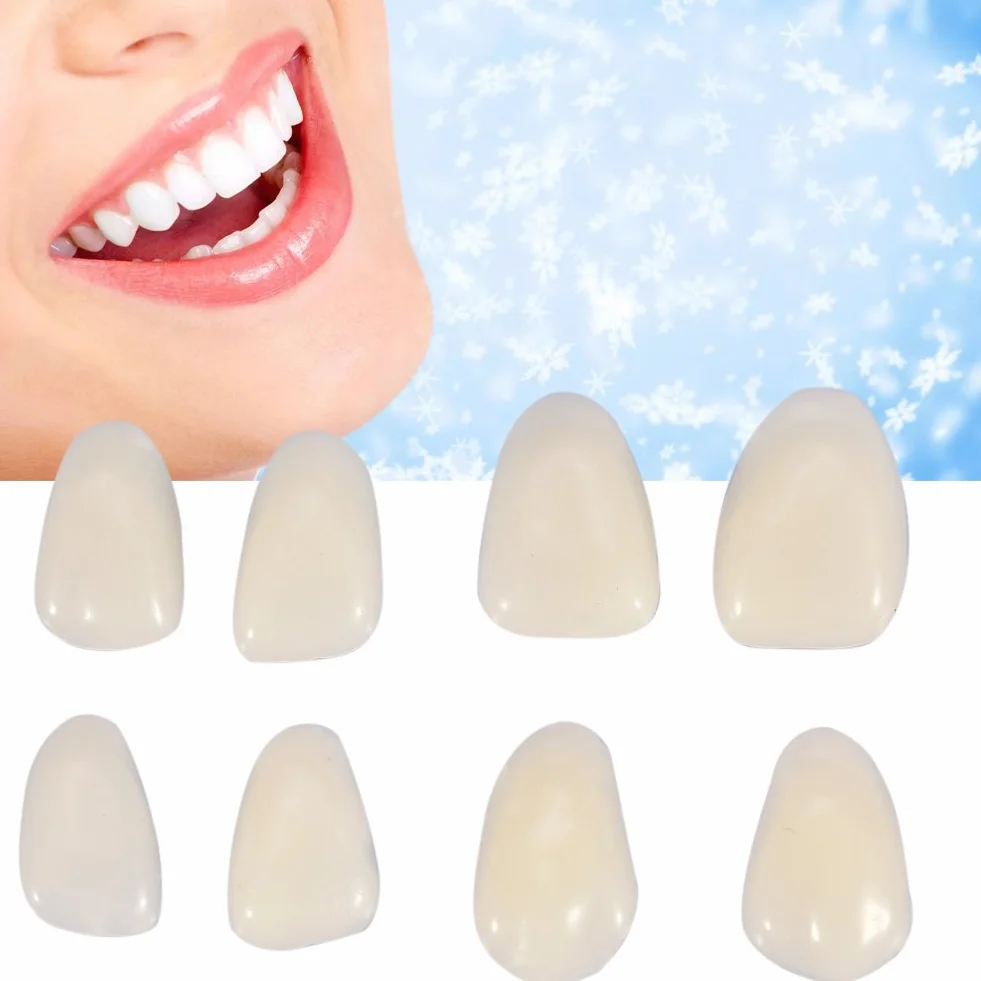 70PCS Veneer Dentali Naturale Resina Fronte Superiore Corona Temporanea Non Tossico