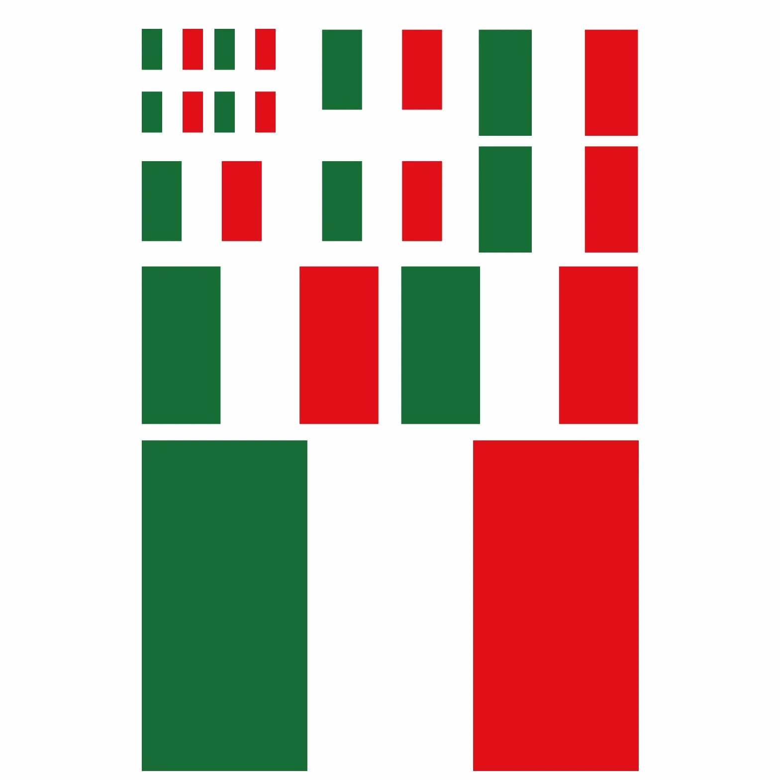 1 Pezzo Italia Adesivo Auto Quadrato Vinile Verde Bianco Rosso Autoadesivo Impermeabile Antigraffio Rimovibile Senza Residui Resistente ai UV per Auto Decorazione Camion Moto Bagagli