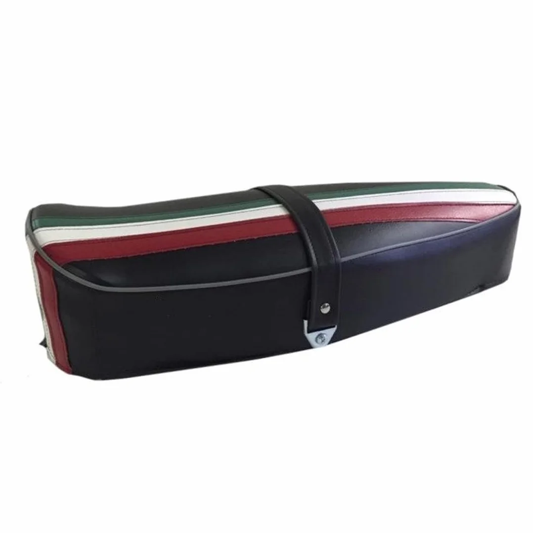 SELLA NERA 2 POSTI TRICOLORE E LEVETTA COMPATIBILE PER PRIMAVERA 125 ET3 50 R SPECIAL CON BANDIERA ITALIA