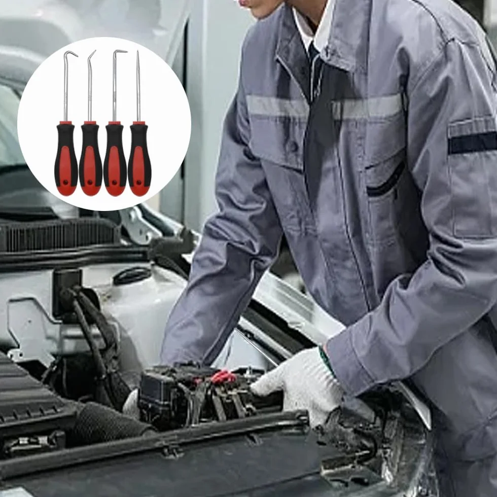 Set di 8 Pezzi Ganci per Paraolio 15-17cm Kit Estrattore per Paraolio con Impugnatura Antiscivolo Strumento di Rimozione Guarnizione O-ring per Auto