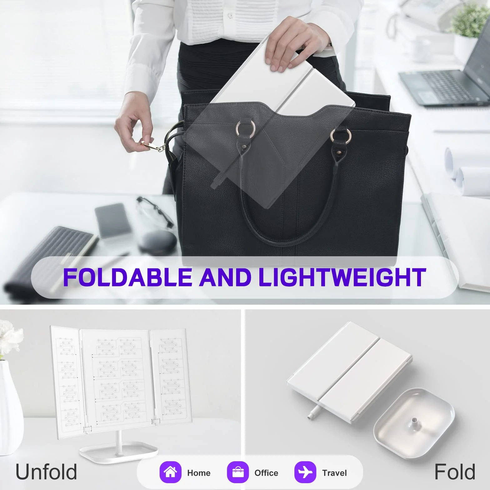 Cozion Lampada Abbronzante Pieghevole 24W 192 LED per Viso e Corpo con Supporto e Protezione Occhi
