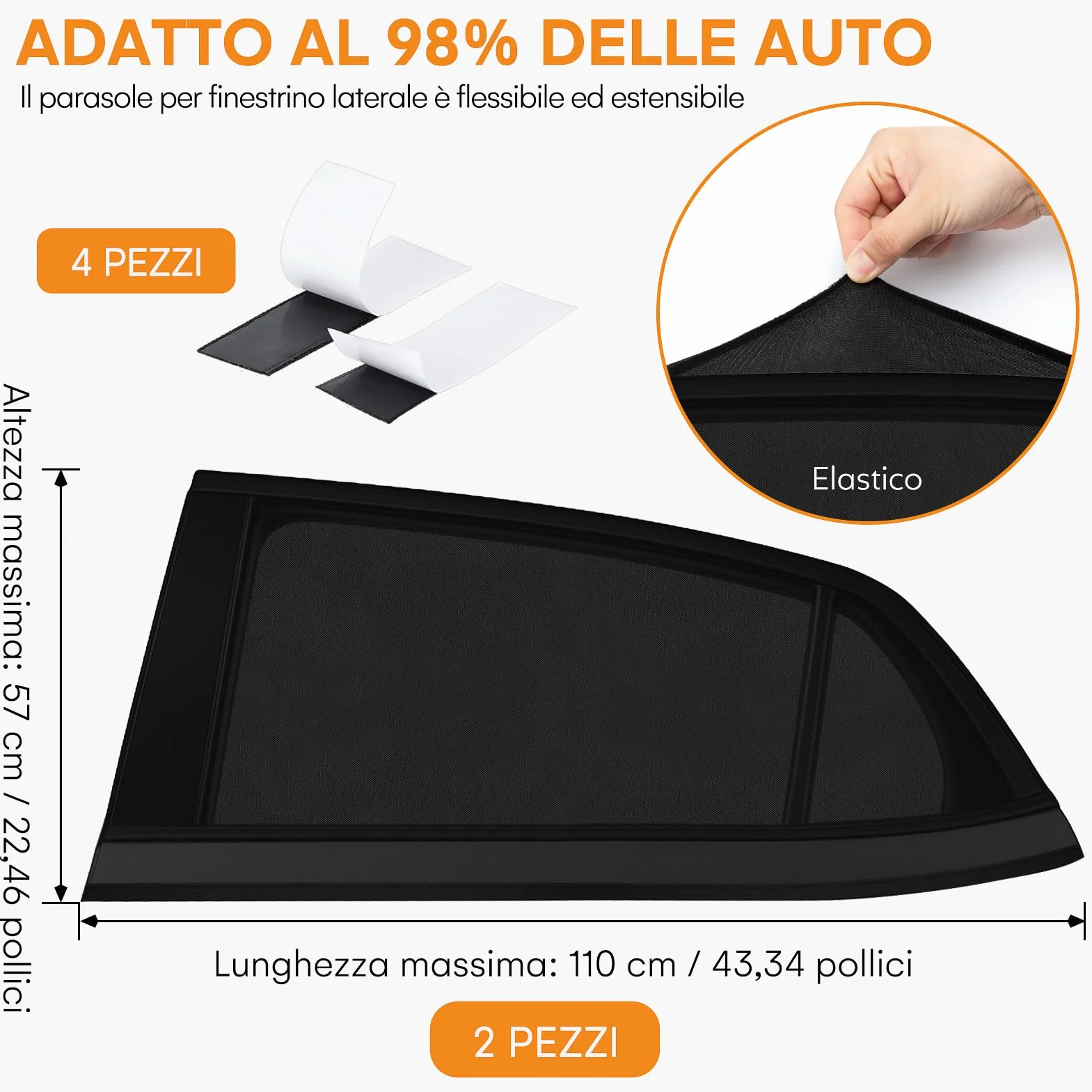 Kiiwah 2 Pezzi Tendine Parasole Auto Bambini, Parasole Auto Finestrini Block Protezione UV, Tende Oscuranti Vetri Auto per Finestrini Laterali, Universali Copri Finestrini Auto Protegge Bambini