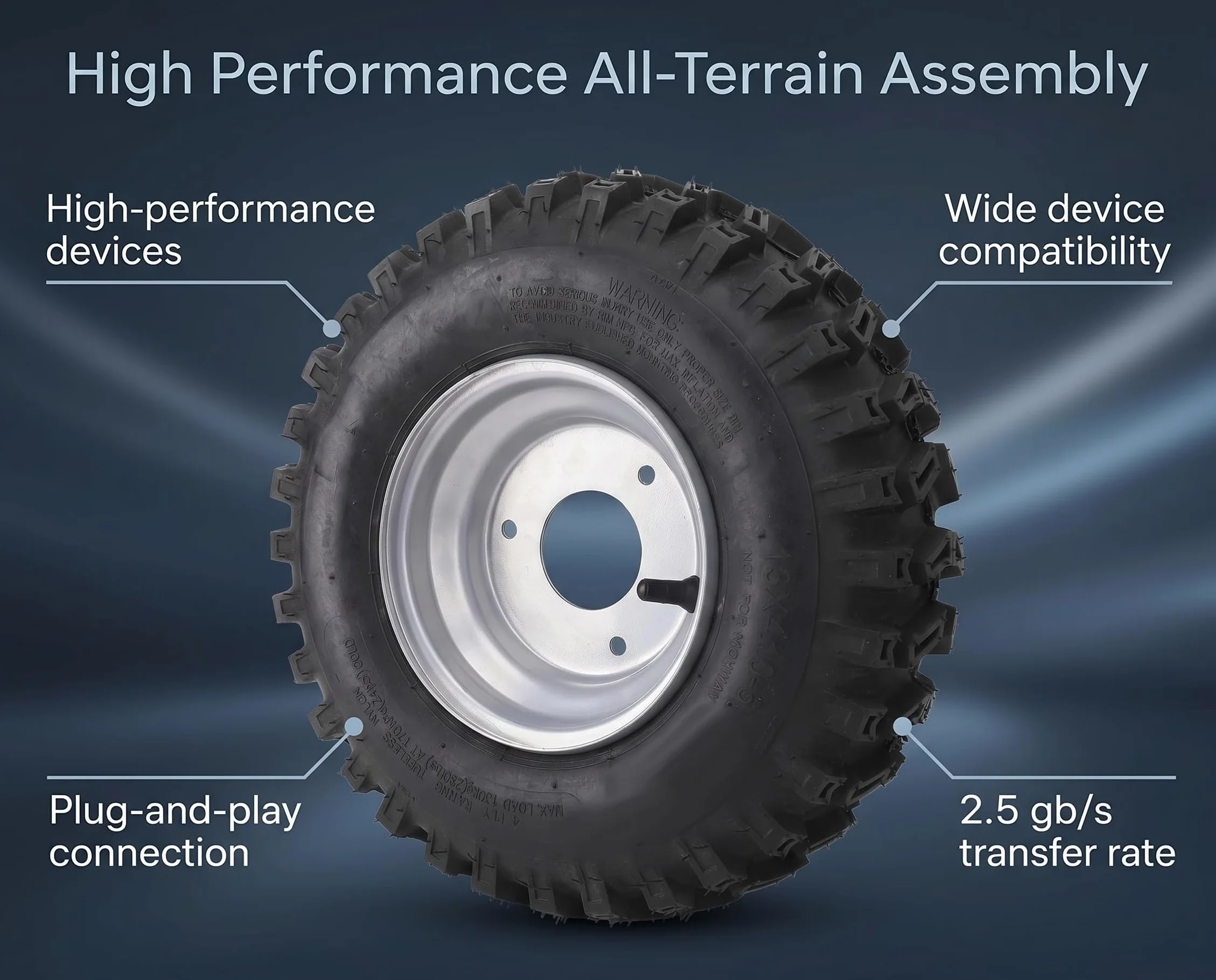 Tbest 13x4.1 6 Pneumatici Pneumatici Tubeless in Lega di Alluminio con Cerchioni in Gomma Antideflagrante per ATV Quad Off Road Carrello Go Kart Ruote Durevoli Ad Alte Prestazioni in