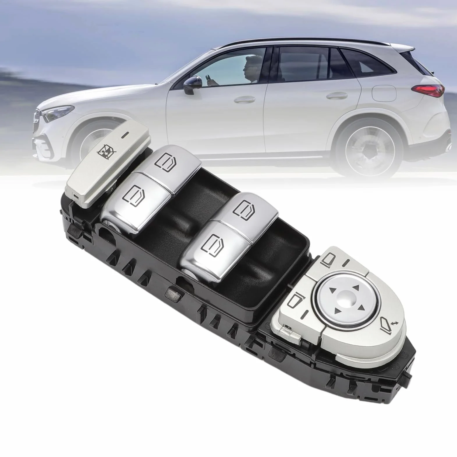 Interruttore Alzacristallo Elettrico W205 per Mercedes Classe C GLC W205 S205 A205 C205 Pulsantiera Pulsante Alzacristalli Finestrino Laterale Conducente OE # 2059056811 2229056800