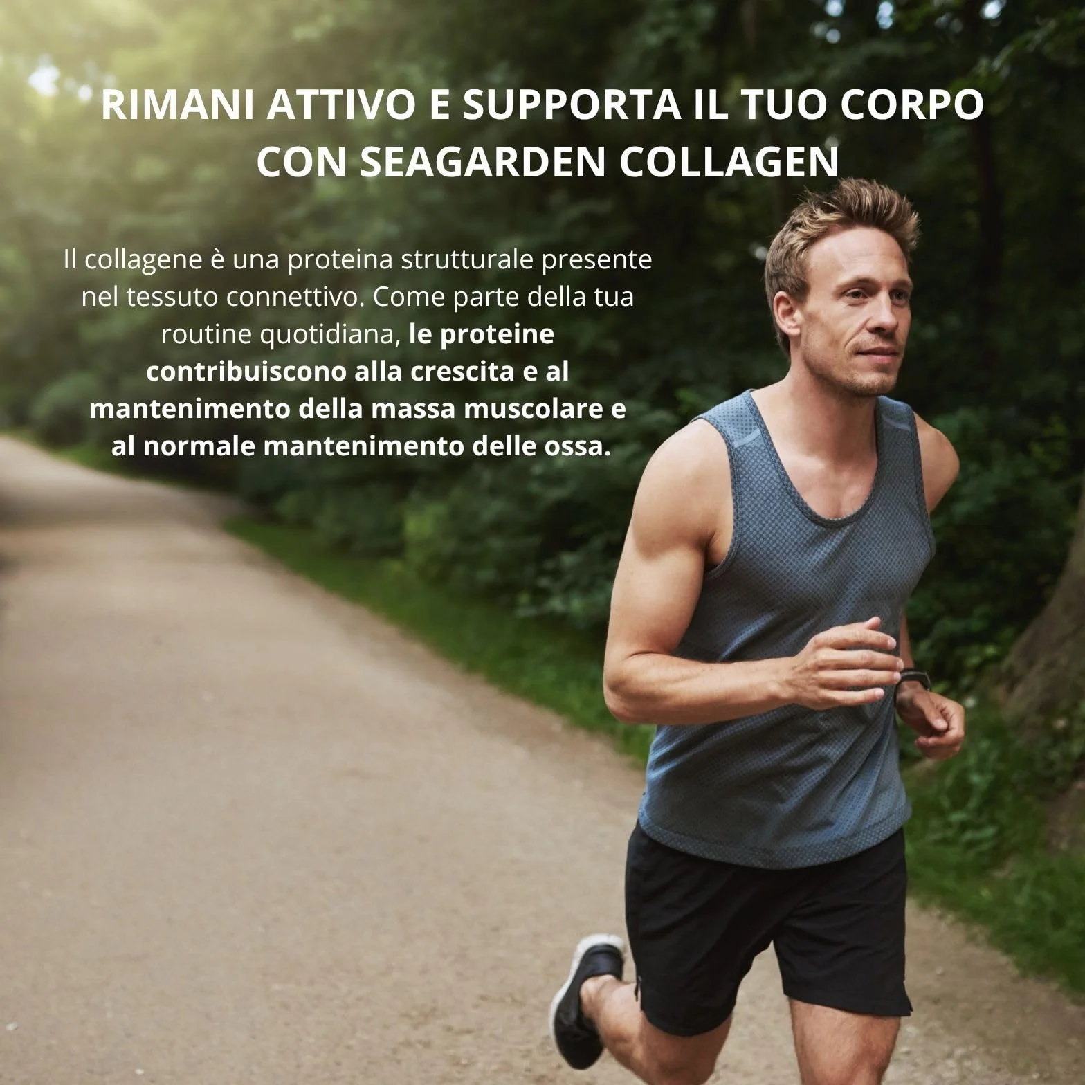 Seagarden Collagene Marino in Polvere 5000mg Integratore Capelli Pelle Ossa Articolazioni Non Aromatizzato 300g 60 porzioni