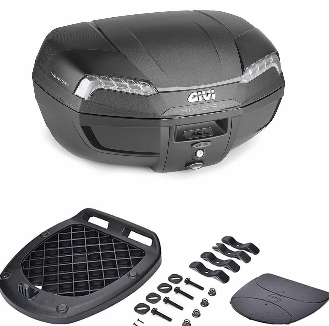 GIVI E46NT2 Monolock Bauletto Topcase con piastra fissaggio Inclusa Riviera Moto