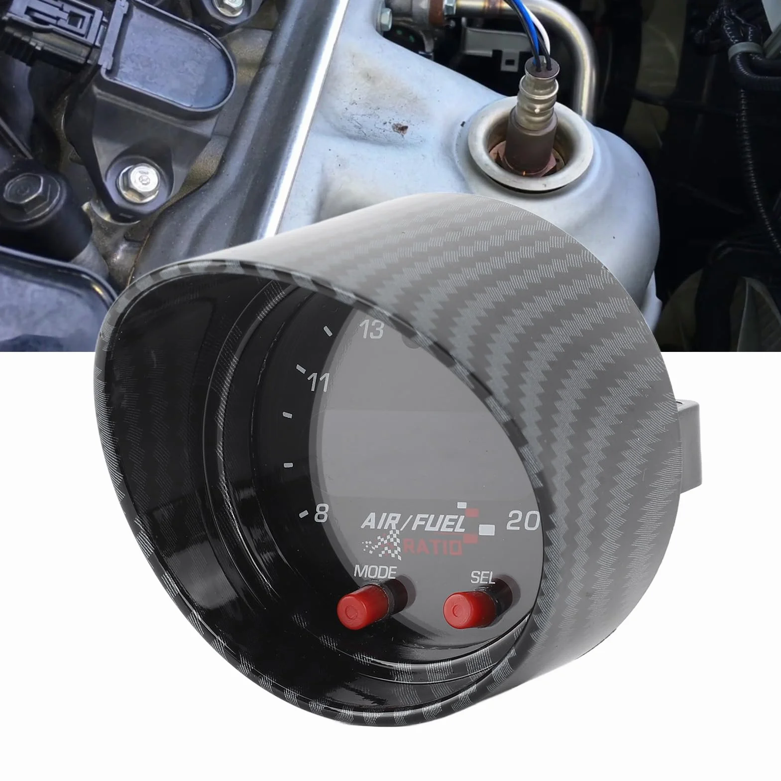 Misuratore del Sensore UEGO AFR a Banda Larga Serie X Indicatore del Rapporto del Carburante Dell'aria Misuratore per Auto 30‑0300 Kit Indicatore AFR Display del Rapporto del