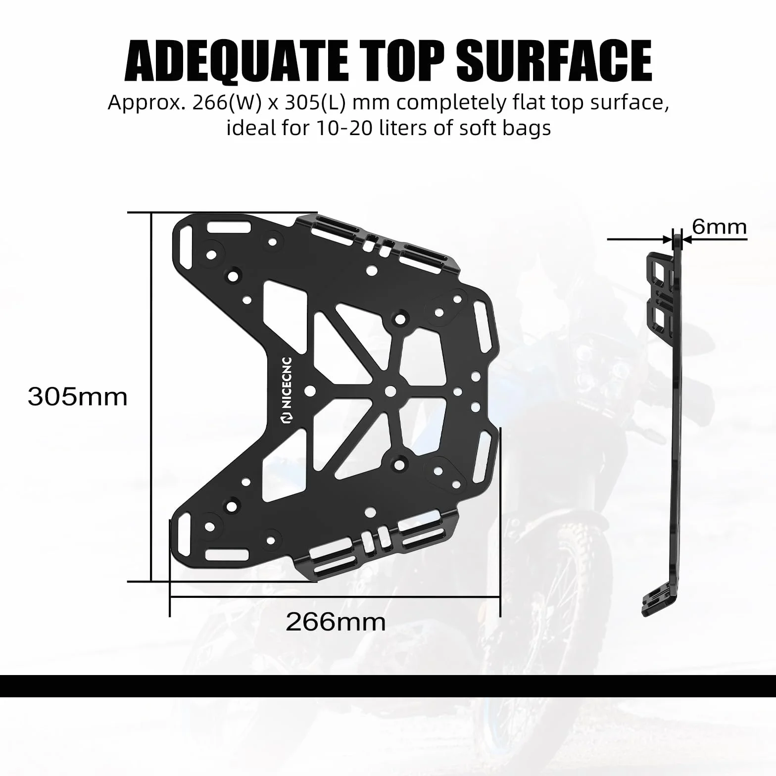 NICECNC Portabagagli Posteriore per Moto Compatibile con Yamaha Tenere 700 / XTZ 700 2019-2023, Portabagagli Estensibile per Carico