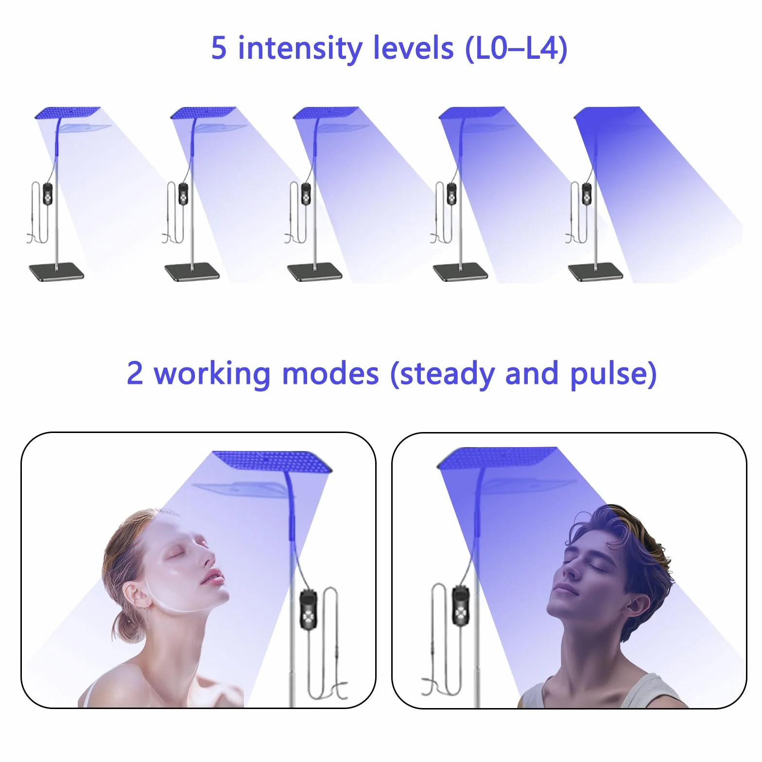 Solarium casa abbronzante viso 660+850nm lampada solarium 240 LED altezza regolabile inclinazione 3 modalità 5 livelli luminosità timer portatile viso corpo