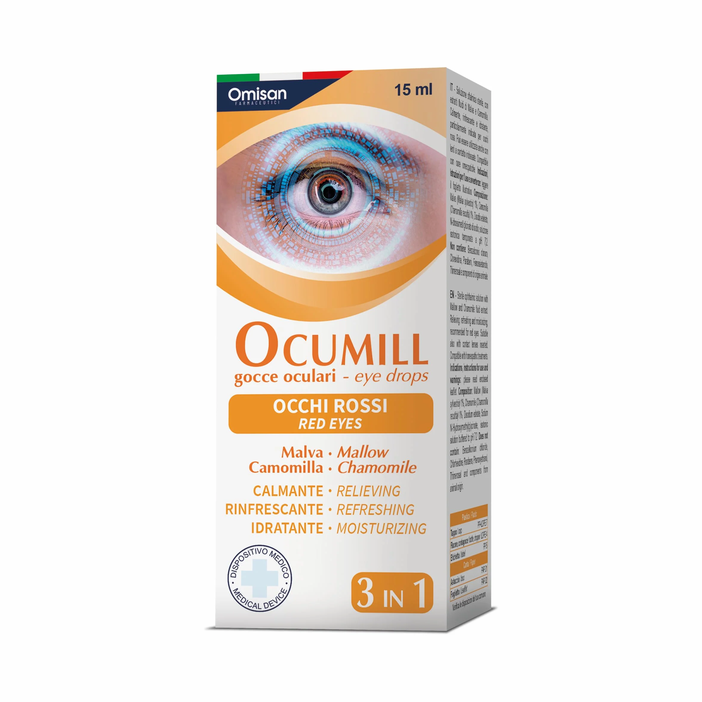Ocumill 3 in 1 Gocce oculari con Camomilla e Malva 15 ml