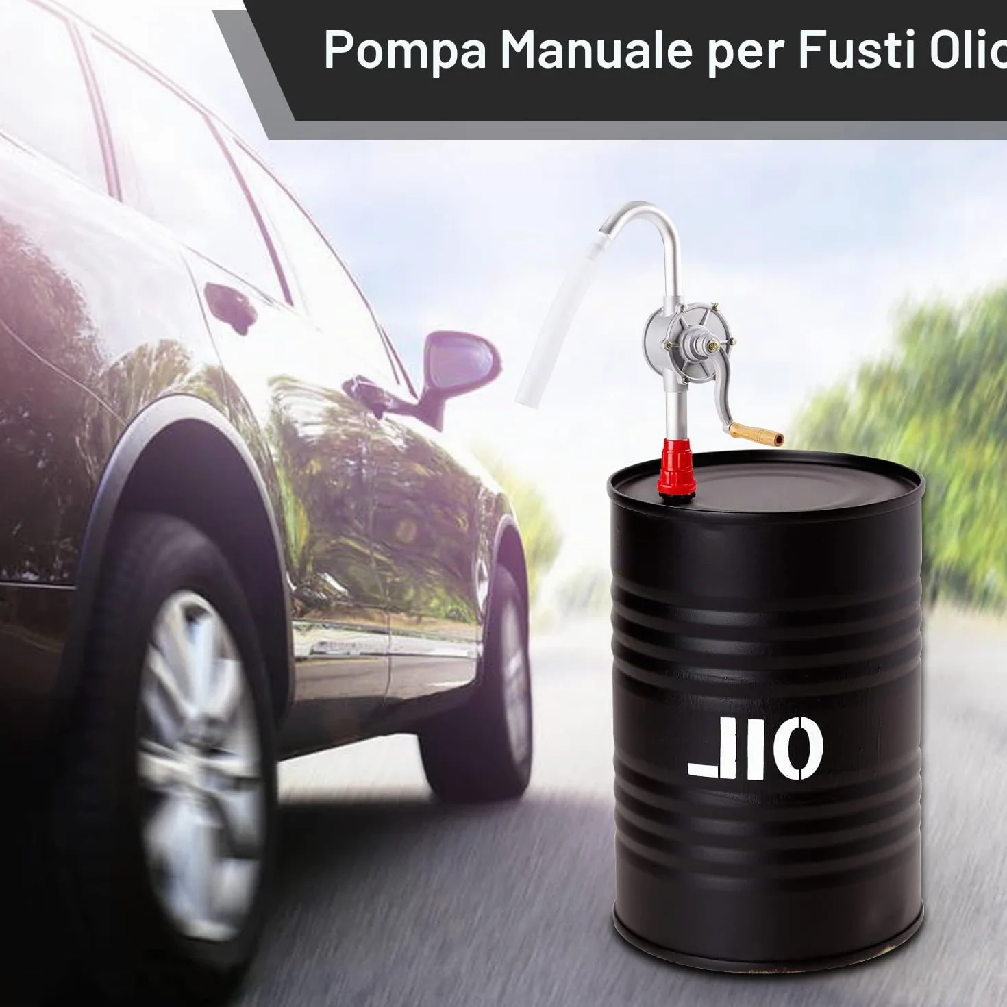 Pompa a Manovella a Fusto Olio Manuale Lega Alluminio 29 L/min Benzina Diesel Cherosene