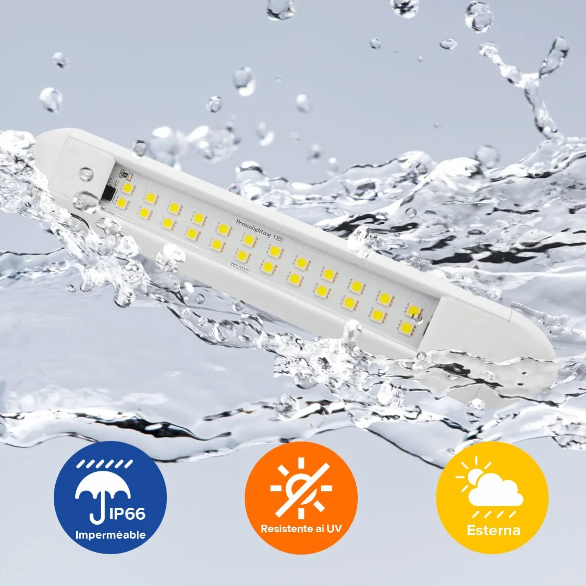 Dream Lighting Lampada da Parete LED Esterno 12V IP66 Alluminio Bianco