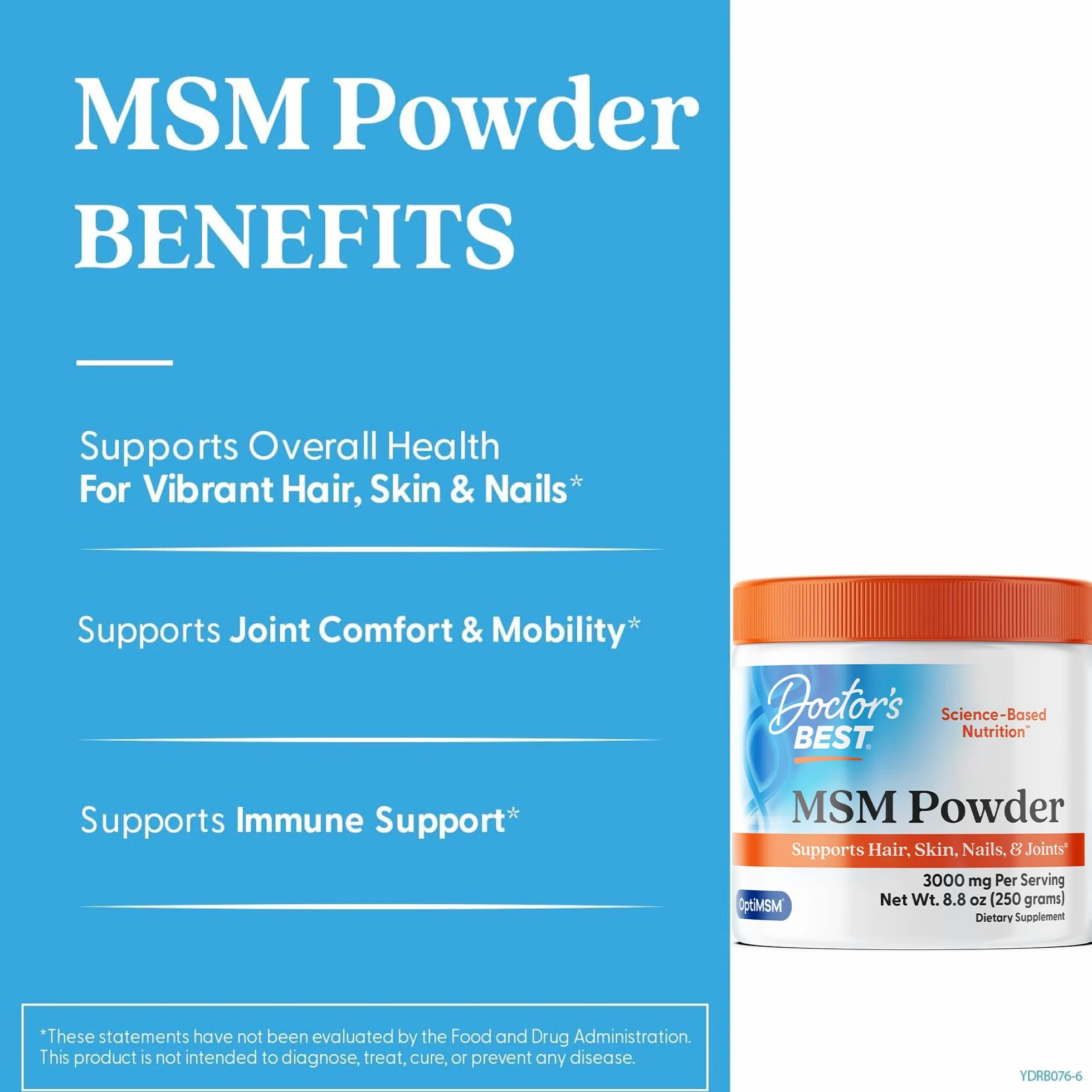 Doctor's Best MSM with OptiMSM Powder 250g