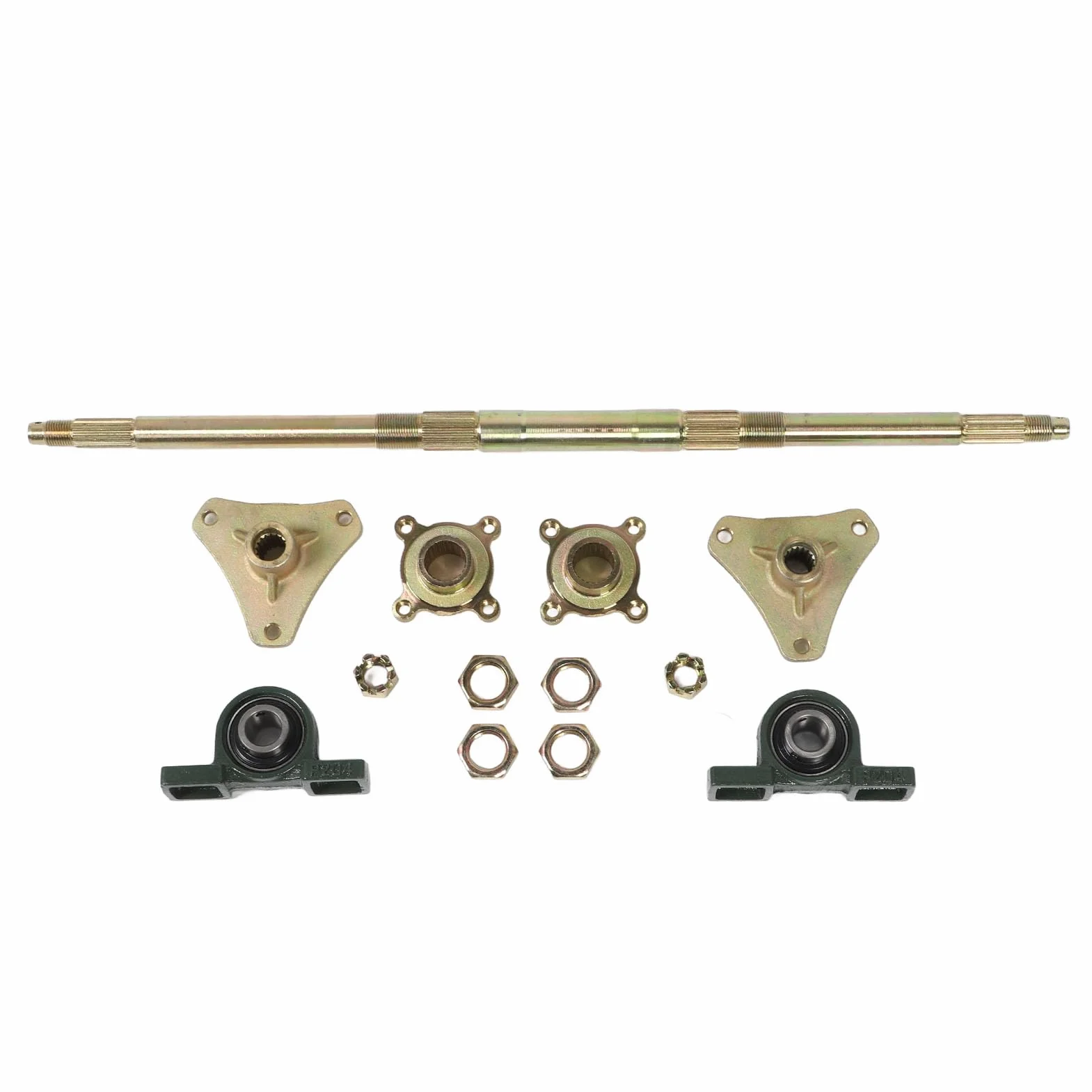 Fockety Kit Albero ASSE Posteriore da 24 Pollici, Kit di Montaggio ASSE Posteriore Go Kart ATV, Mozzi Antiurto in Metallo, Adatto per ATV 50-150CC Fai da Te, Quad, Drift Trike