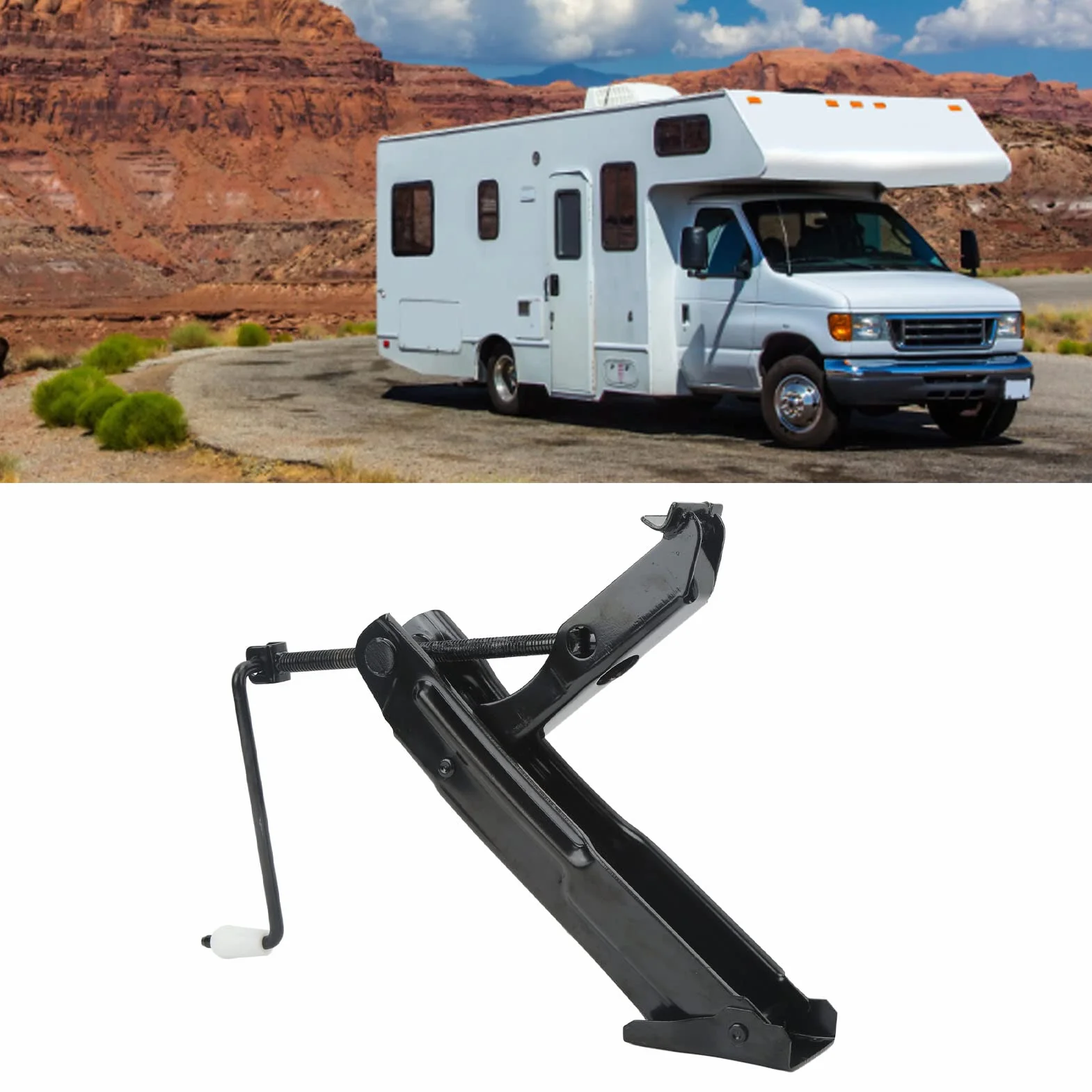 Akozon Manovella Jack Stabilizzatore 1,7 Ton per Sollevamento Pneumatici e Rimorchi