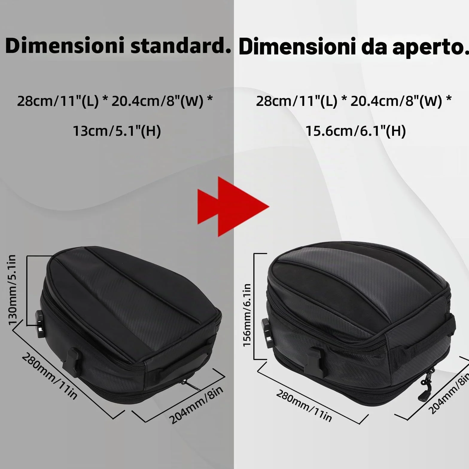 Borsa Moto Posteriore Multifunzione in Pelle Ecologica Poliuretano