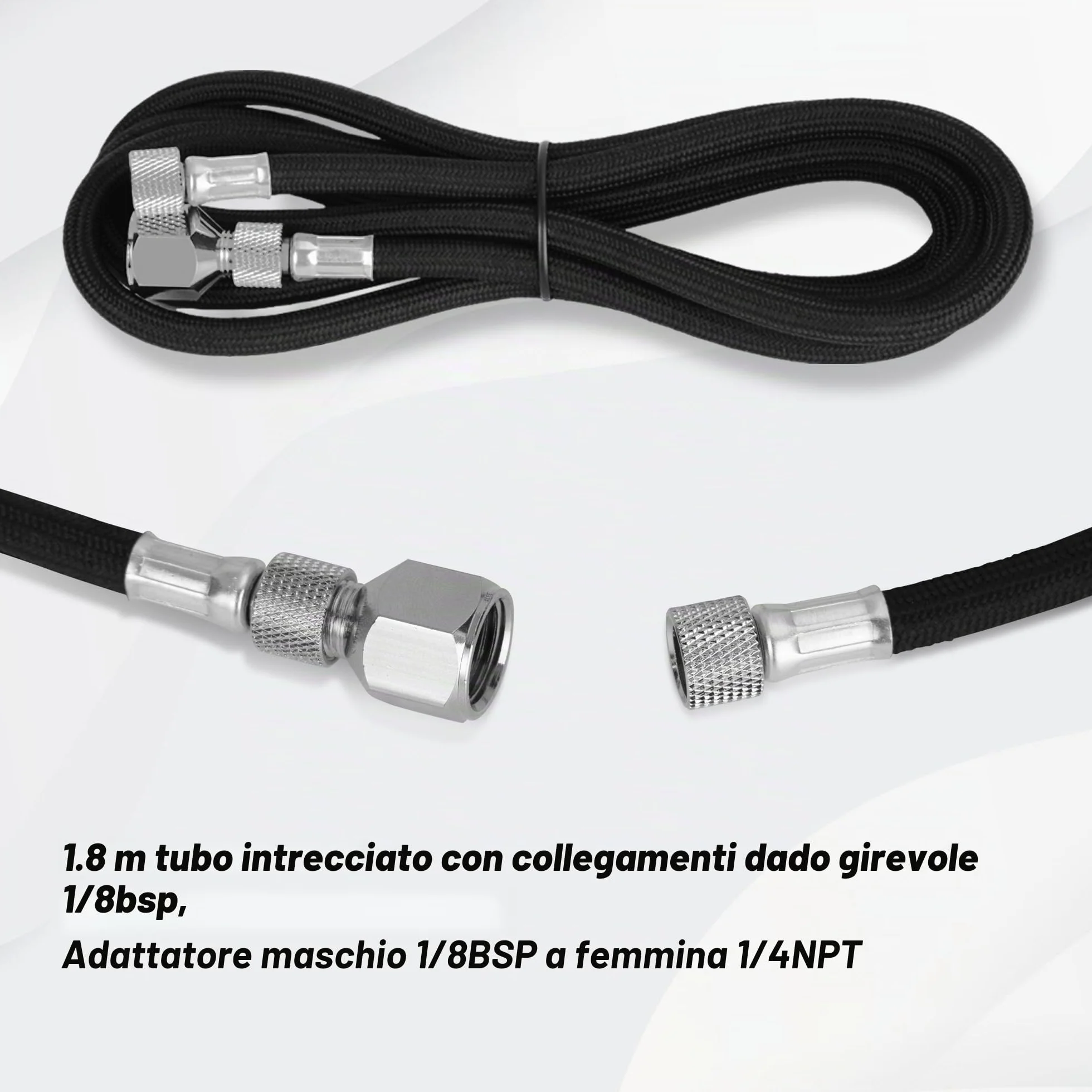 Fengda FE-183K Aerografo a Doppia Azione Alimentazione a Gravità Set 3 Ugelli 0.3-0.8mm