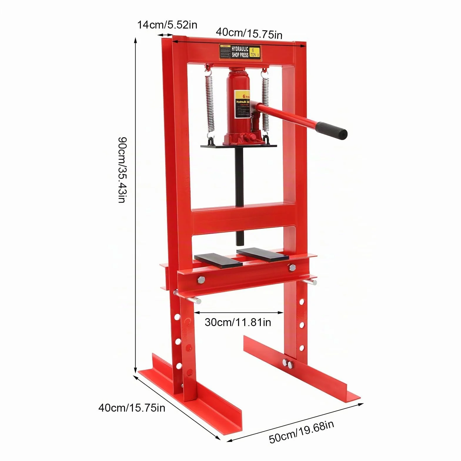 Pressa da officina idraulica 6T 125 mm acciaio al carbonio manuale per cuscinetti boccole auto