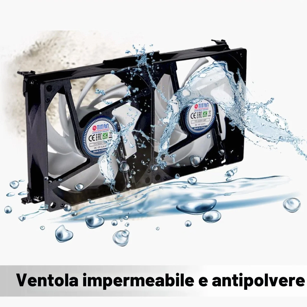 TITAN- Ventola Doppia per Frigorifero (120mm(+))