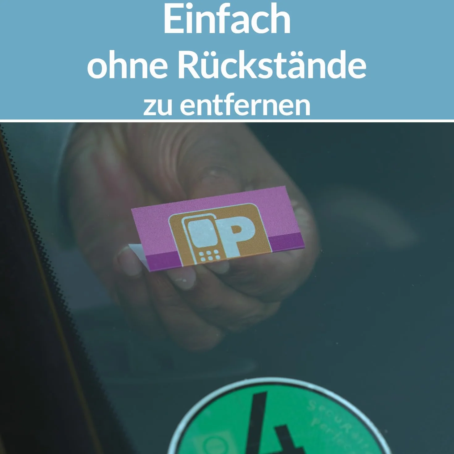3X Adesivo EASYPARK Easy Park Vignetta APP Sticker per parabrezza piccolo, biglietto auto per parcheggio (6 x 6 cm, protezione UV, rimovibile, prodotto in Germania)