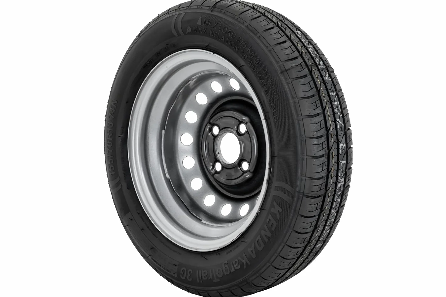 Kenda Ruota per rimorchio 155/70 R13 74N completa – Pneumatico 13 pollici 4 stagioni cerchione acciaio 4Jx13 H2 4x100 ET30