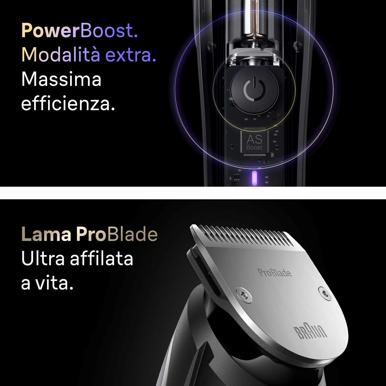 Braun Series 9 Rasoio Elettrico Barba, Lama Problade Affilata a Vita, 180 Min, 52 Lunghezze, Impermeabile, Bt9545