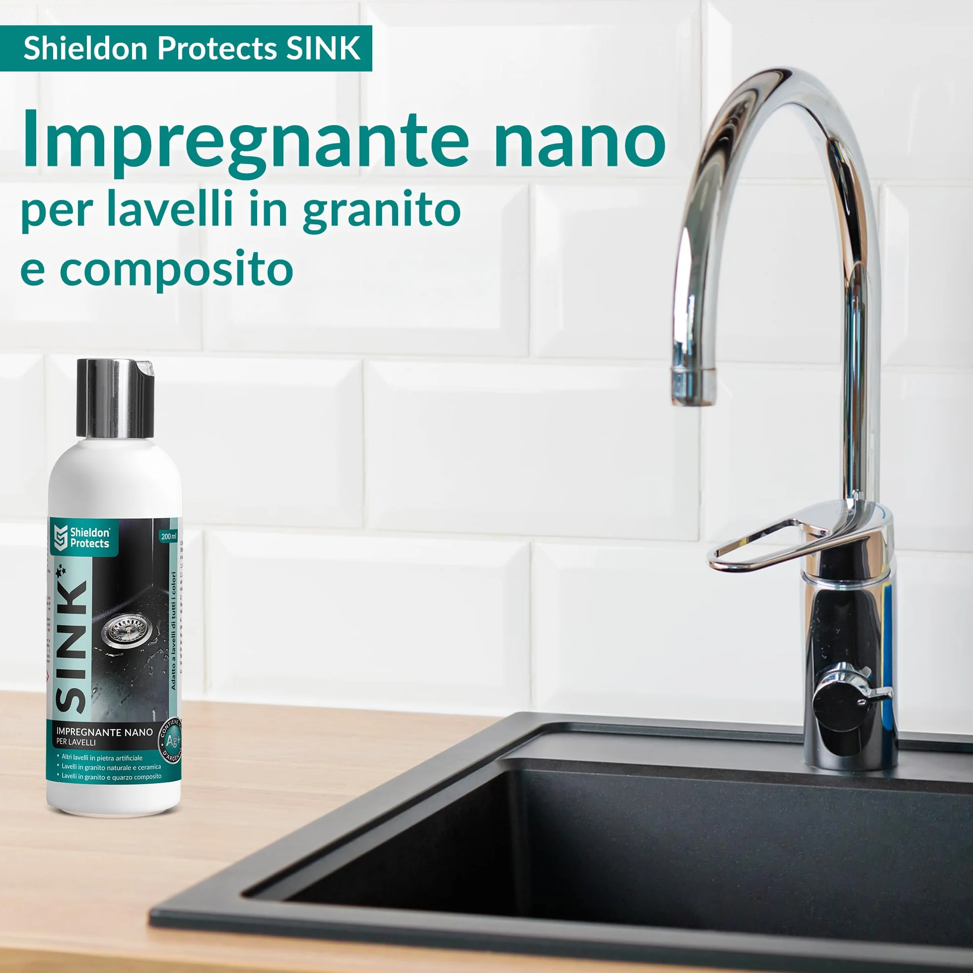 Shieldon Protects SINK Impregnante nano per lavelli in granito e composito 200 ml
