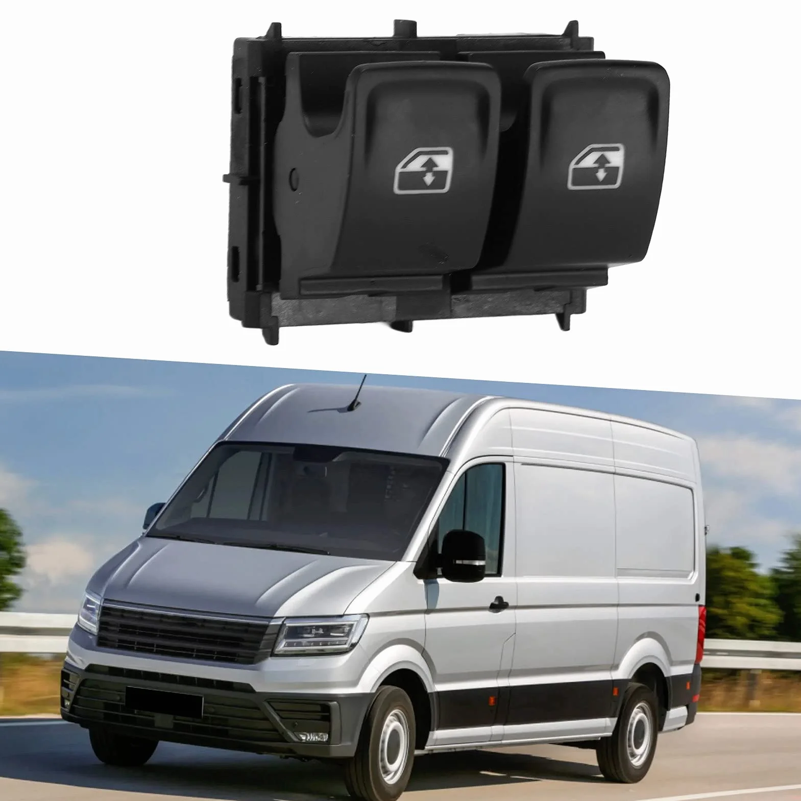 Akozon Interruttore del Finestrino Dell'auto, Interruttore di Controllo della Finestra Elettrica Sostituzione Impermeabile 5G0959858D Per Crafter