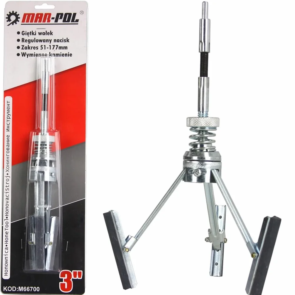 Lappatore Levigatrice da 3" | per Cilindri di Motori | Tre Braccia | Apertura Regolabile 51-177 mm | Lunghezza Totale 300 mm