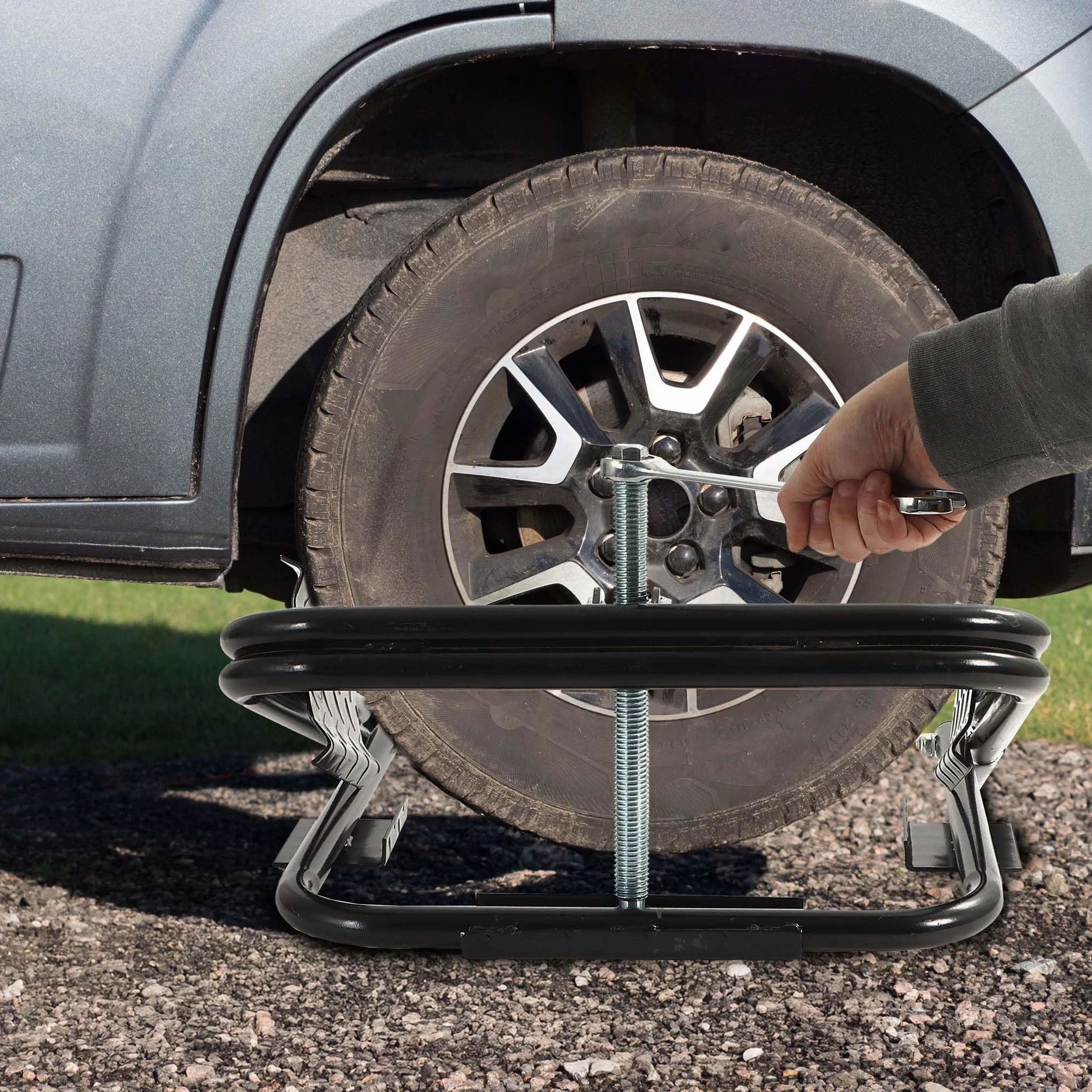Wiltec Cric per camper fino a 1360 kg, livellatore per caravan con pneumatici da 13"-15", in acciaio robusto, con chiave di serraggio, stabilizzatore per camper, caravan,motorhome