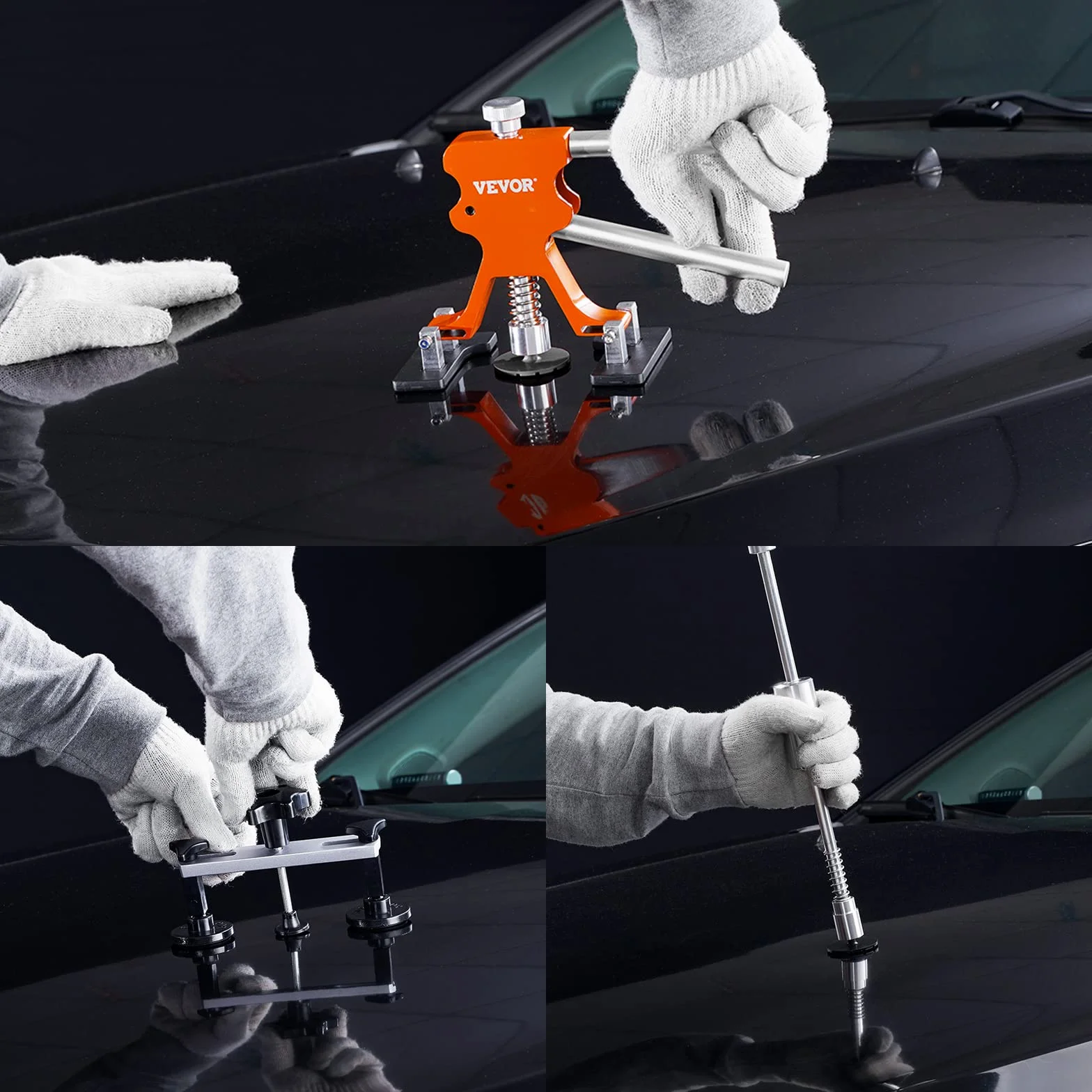 VEVOR Kit 69 Pezzi Strumento Riparazione Ammaccature Ponte Potenza 20 W per Carrozzeria Auto