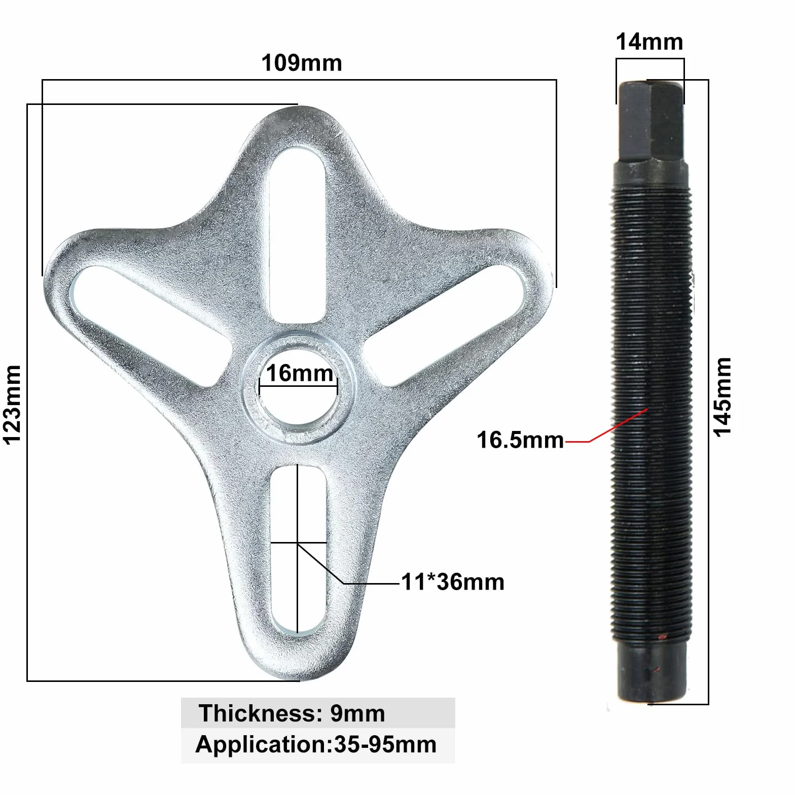 FreeTec 46 Pezzi Estrattore per Volante 35-95mm Universale 2/3 Bracci