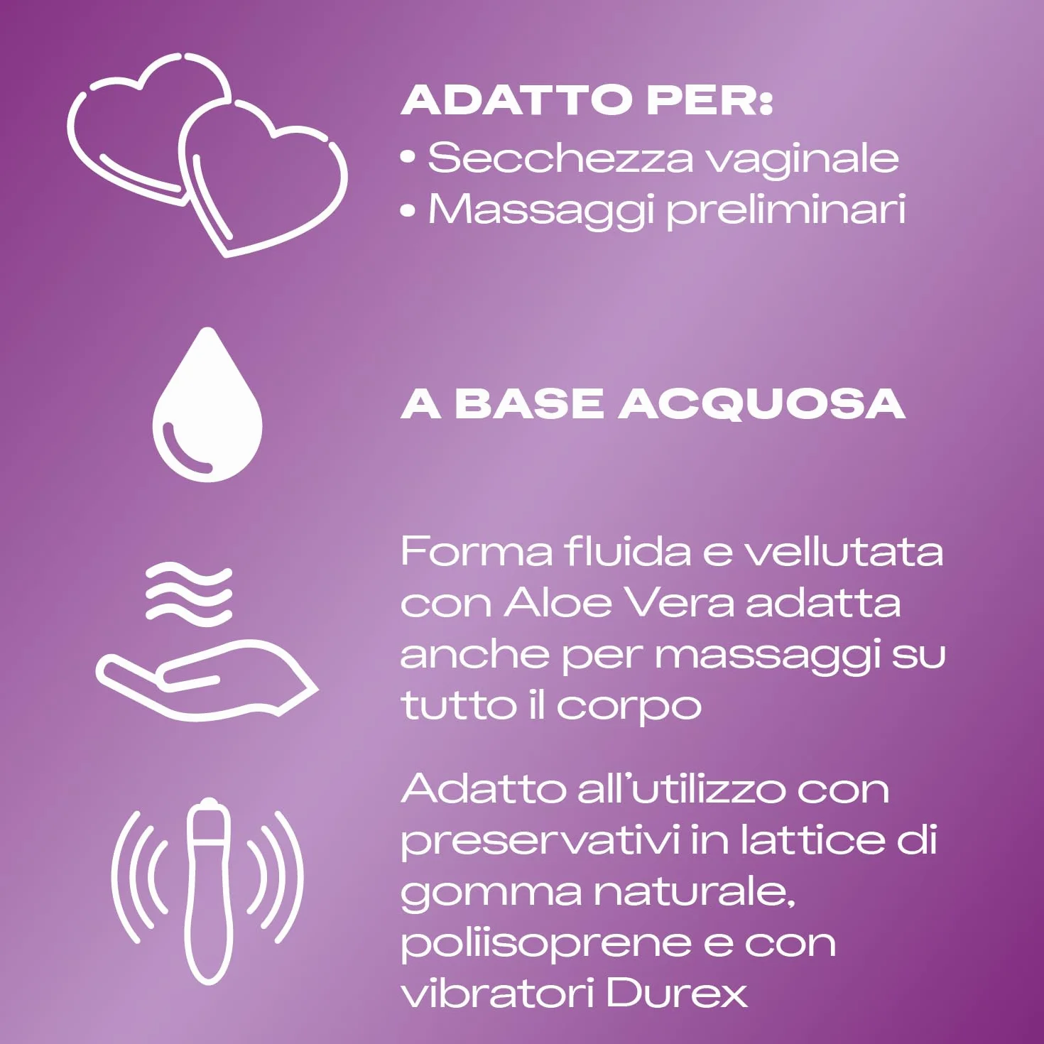Durex Massage 2 in 1 Aloe Vera Lubrificante Sessuale Intimo Gel a Base d'Acqua 200 ml