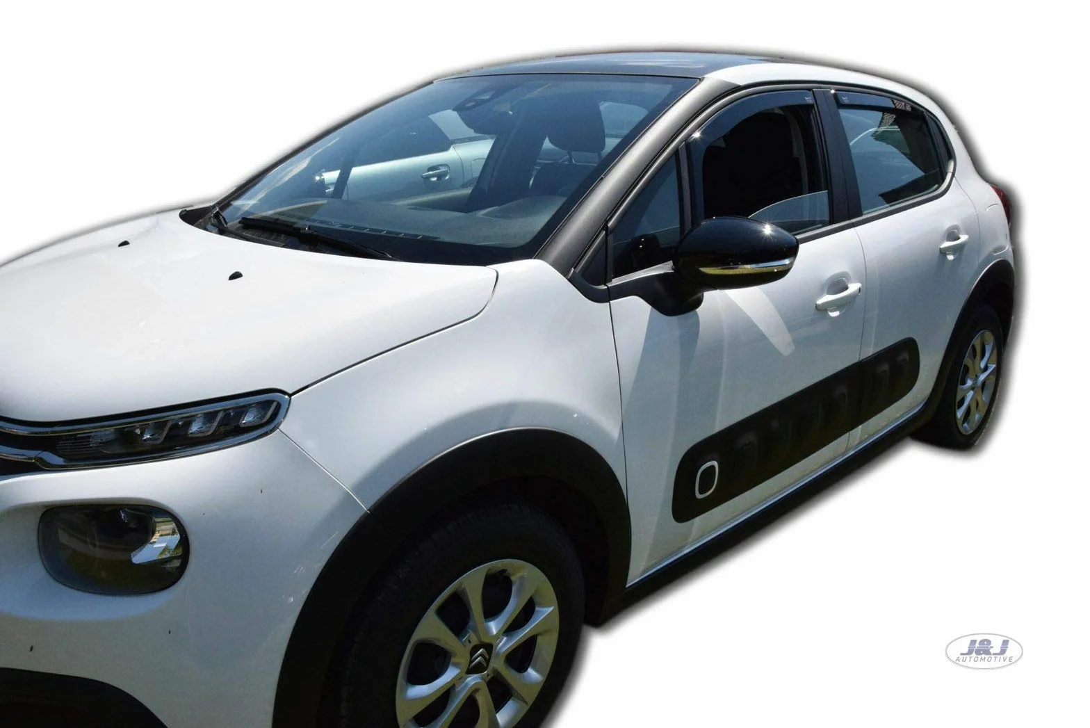 Deflettori d'Aria J&J AUTOMOTIVE per Citroen C3 2016-2023, Set da 4 Pezzi Nero Fumé