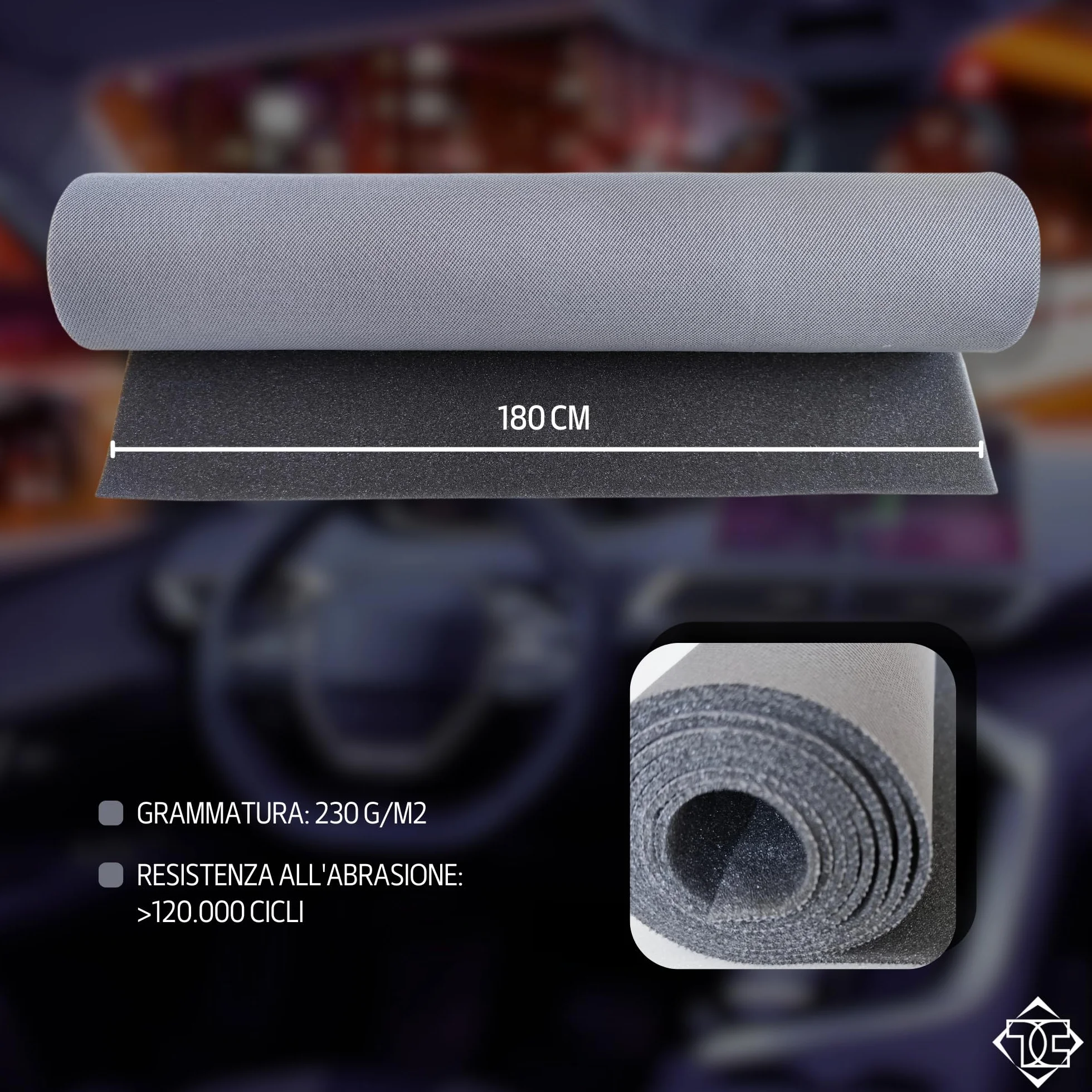 TAPHICEROS Tettuccio Per Auto, Grigio Scuro, 400cm x 180cm, Venduto Al Metro Tetto Per Rivestimento Auto, Ristrutturazione, Rivestimento Interno, Tessuto Per Auto, Caravan, Barca, Campeggio, Fai Da Te