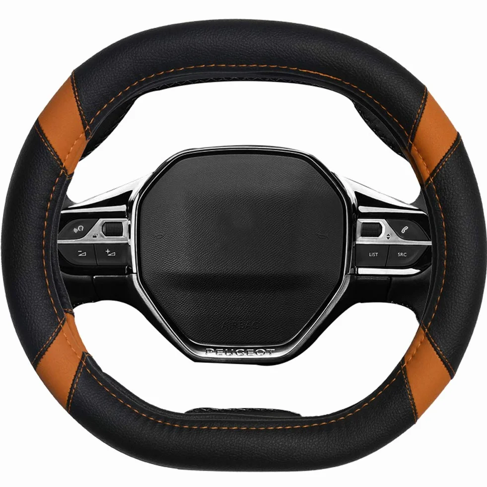 Mayco Bell Coprivolante per auto in pelle in microfibra adatto per 3008 4008 5008 2016-2019 508 208 2019 e-208 (arancia)