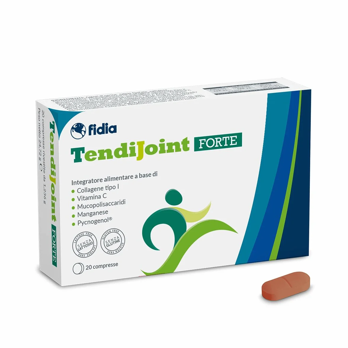 Fidia Farmaceutici TendiJoint FORTE 20 Compresse Integratore Alimentare per Tendini Senza Glutine Lattosio