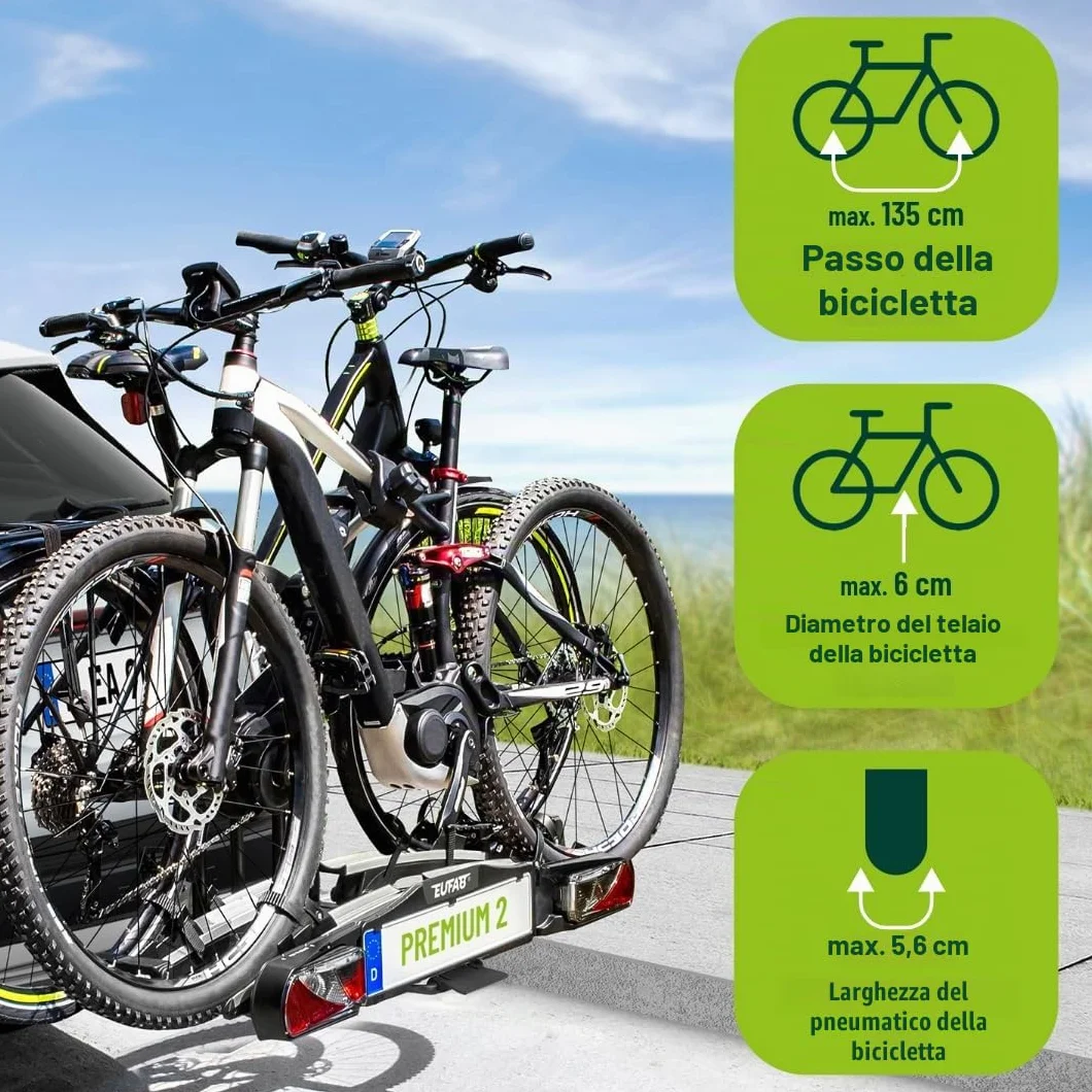 EUFAB 11521 Premium II - Portabici per portellone Baule