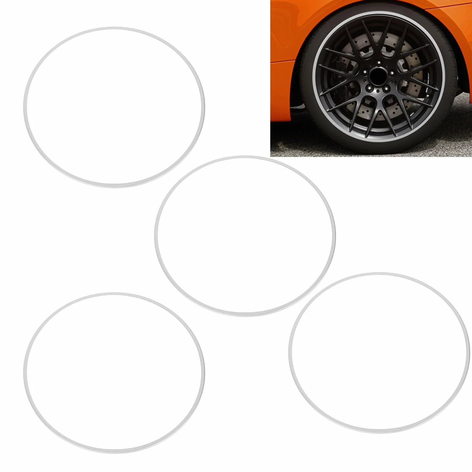 Protector Cerchione Ruote Auto Adesivo Universale in Lega 19 Pollici Protezione Completa Resistente Facile da Installare Bianco