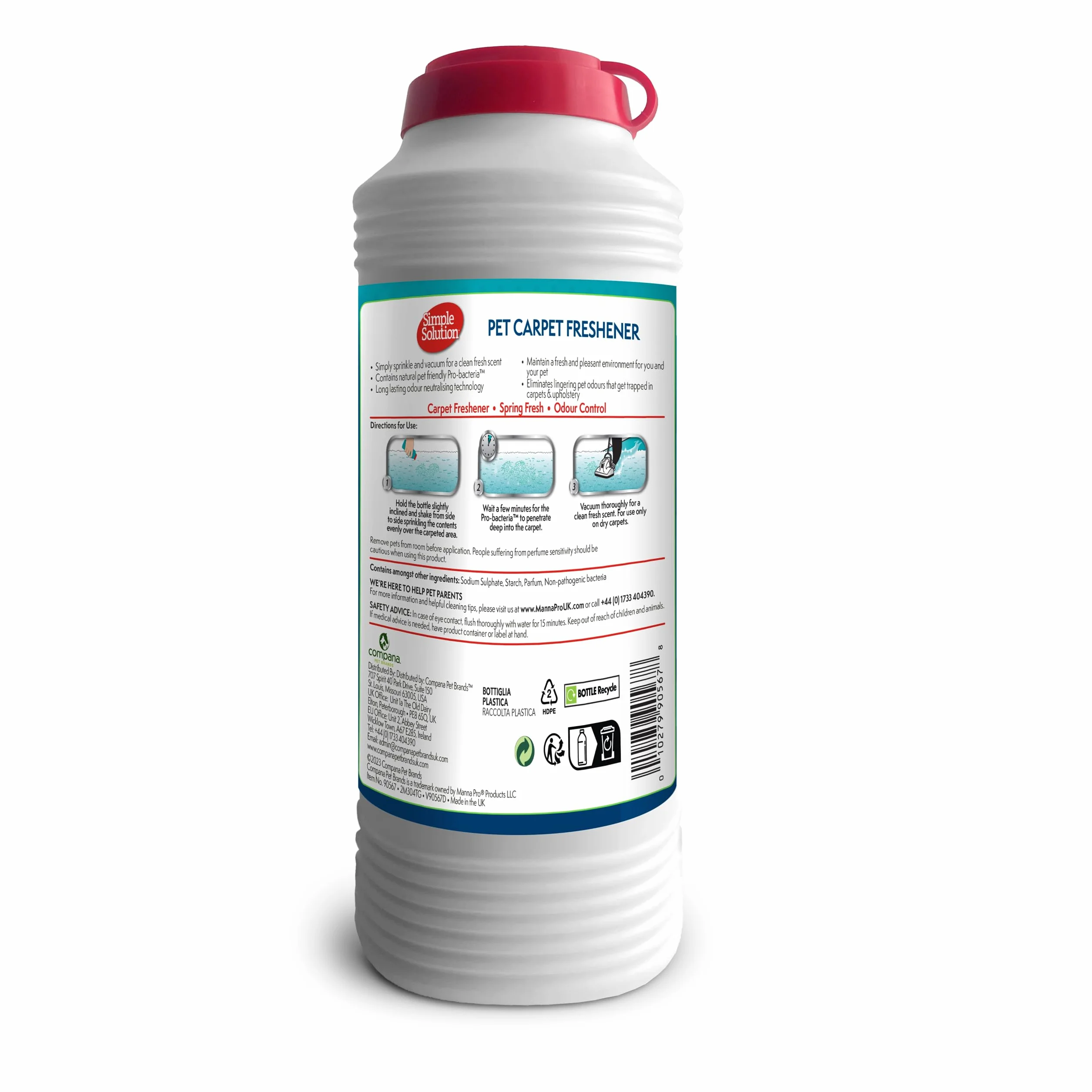 Simple Solution Freshener per Tappeti per Animali Domestici z Granuli Enzimatici