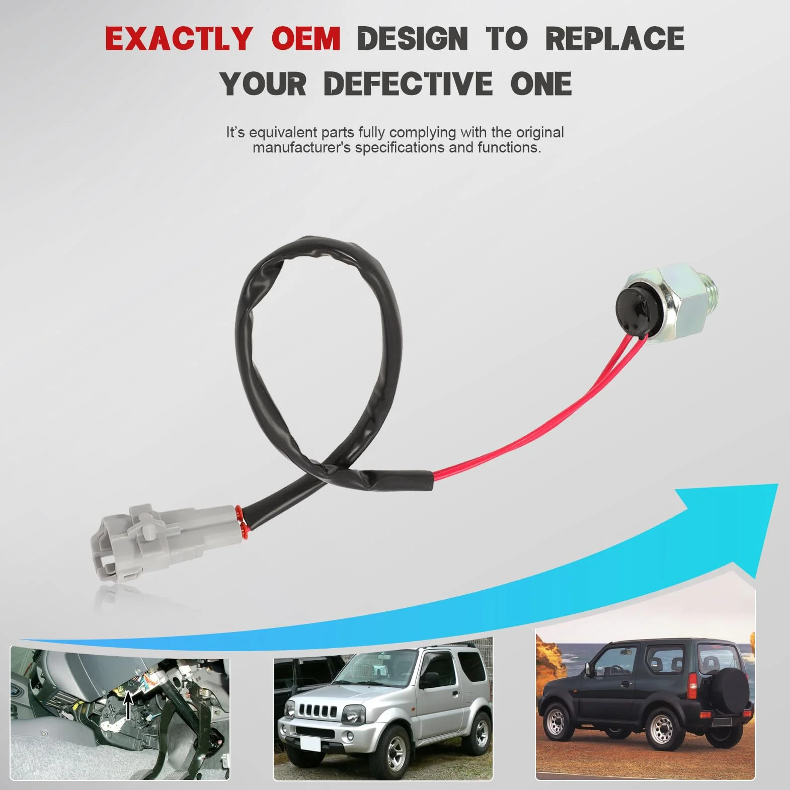 KASturbo - Sensore interruttore scatola di trasferimento 4WD a trazione integrale, adatto per Suzuki Jimny 1.3i, 1.5D 1998-2019, ricambio per 37630-76J20