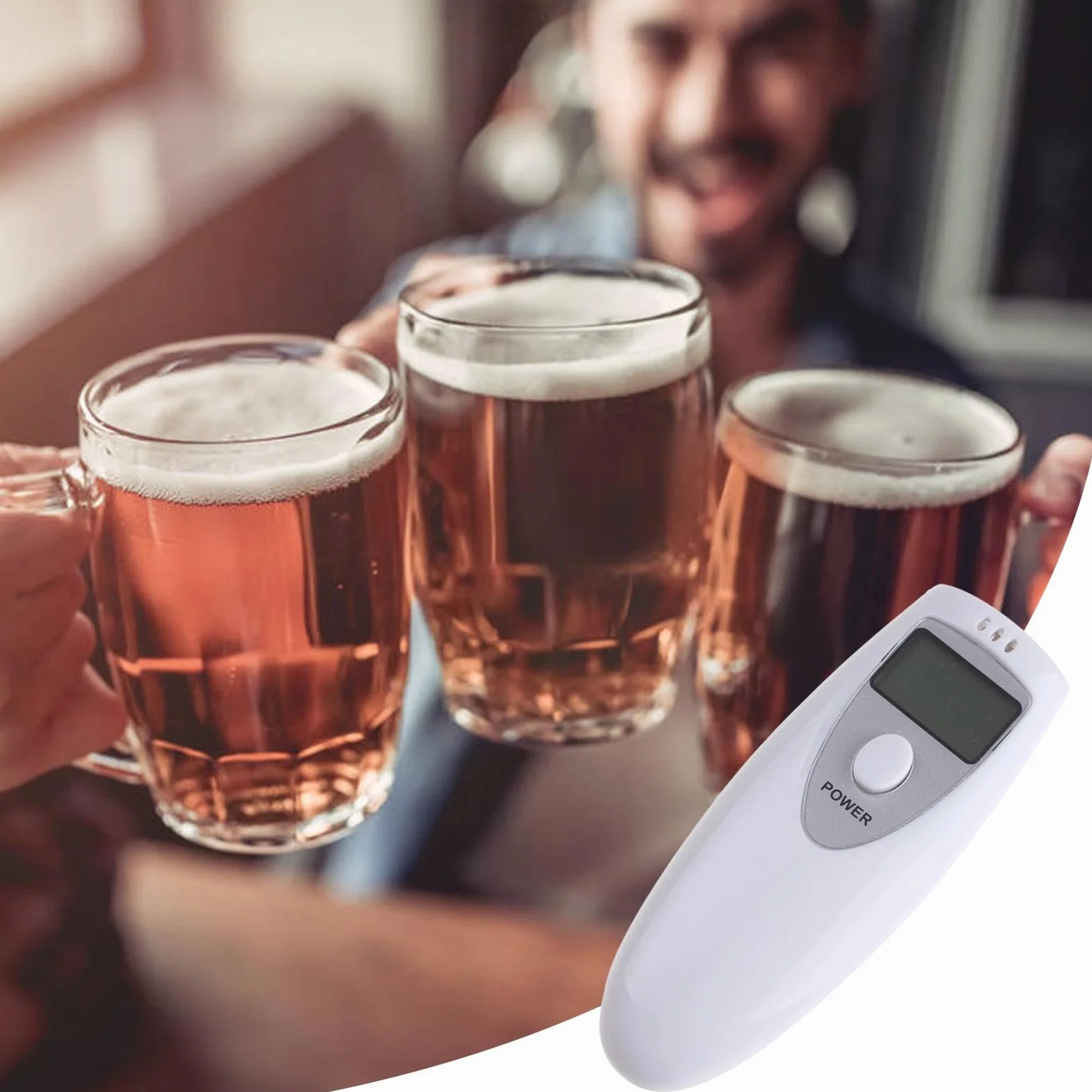 Alcolimetro Digitale, Alcol Test Etilometro Portatile Tester di Alcool con Display Etilometro per Alcol per Auto e Feste