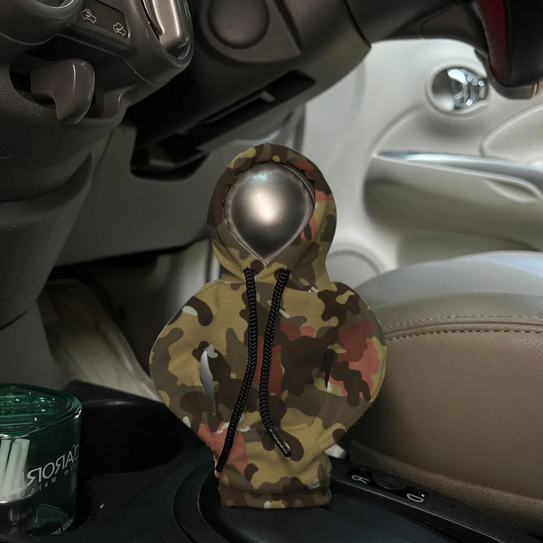 Felpa per Cambio Auto Universale Con Cappuccio, 2 Pezzi Pomello Copri Cambio Macchina - Divertente Decorazione